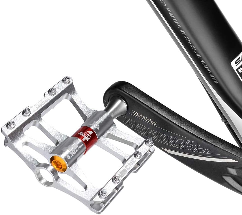 image:imageROCKBROS 4 Bearings Mountain Bike Pedals MTB Padals Platform Flat Bike Pedals Aluminum Alloy 916Silver