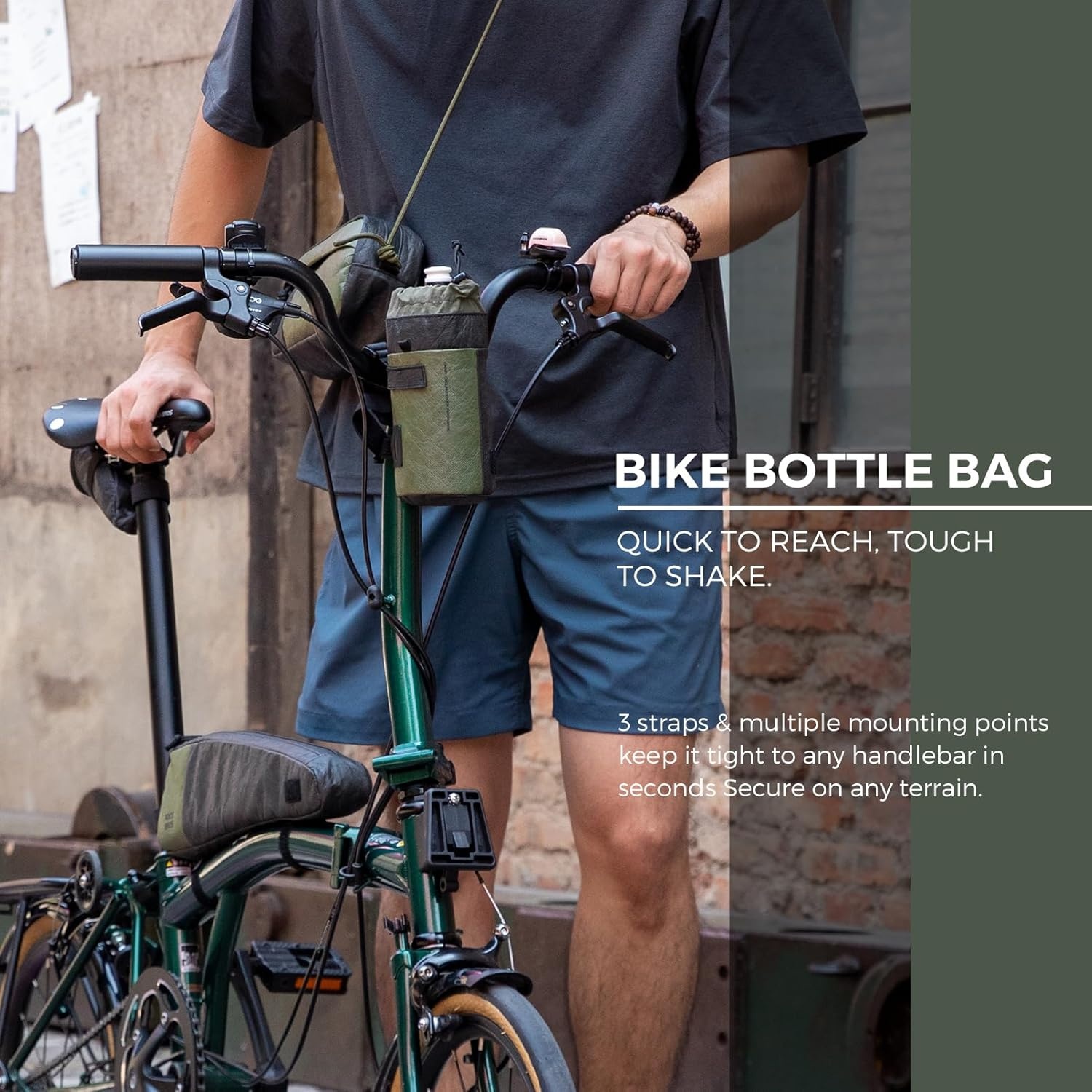 image:imageROCKBROS Bike Water Bottle Holder Bag Handlebar Bike Stem Bag HandsFree MultiStrap Mount UltraLight Bike Cup Holder