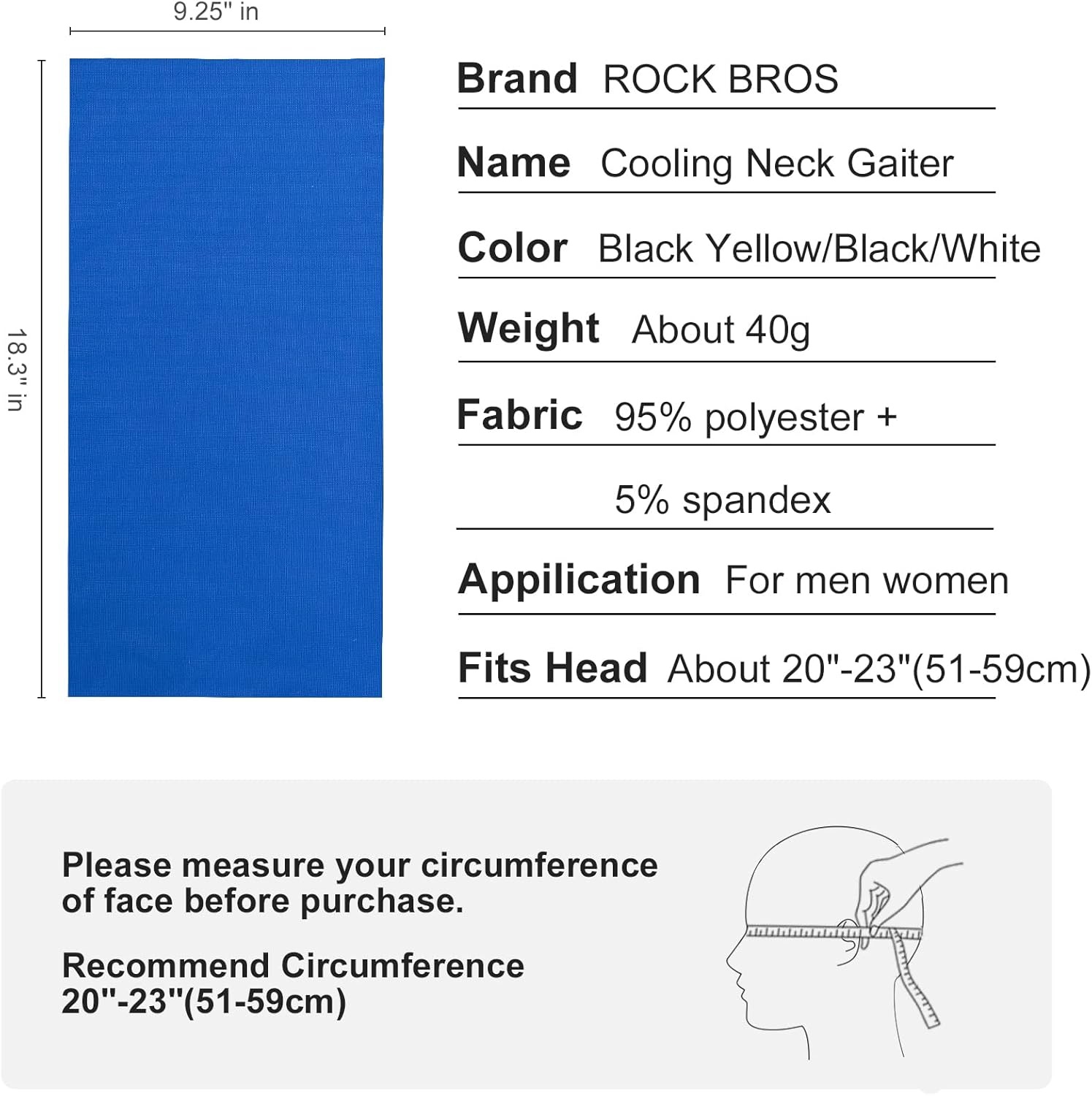 image:imageROCKBROS Cooling Neck Gaiter Face Mask Fishing Scarf Face Cover for Men WomenBlue