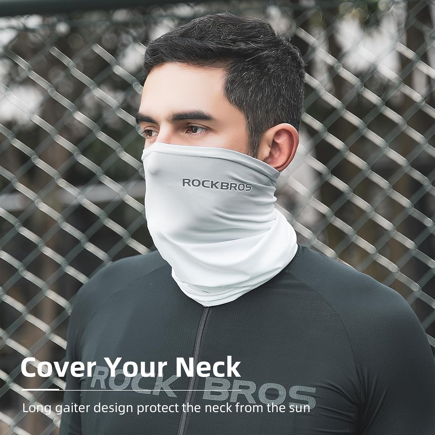 image:imageROCKBROS Cooling Neck Gaiter Face Mask Fishing Scarf Face Cover for Men WomenGrey 1