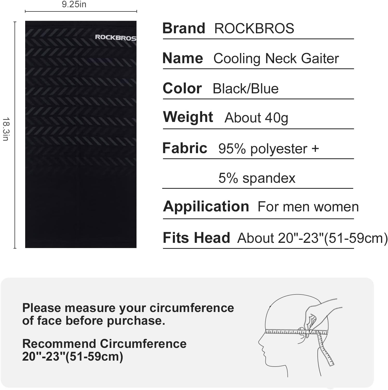 image:imageROCKBROS Cooling Neck Gaiter Face Mask Fishing Scarf Face Cover for Men WomenGrey 1