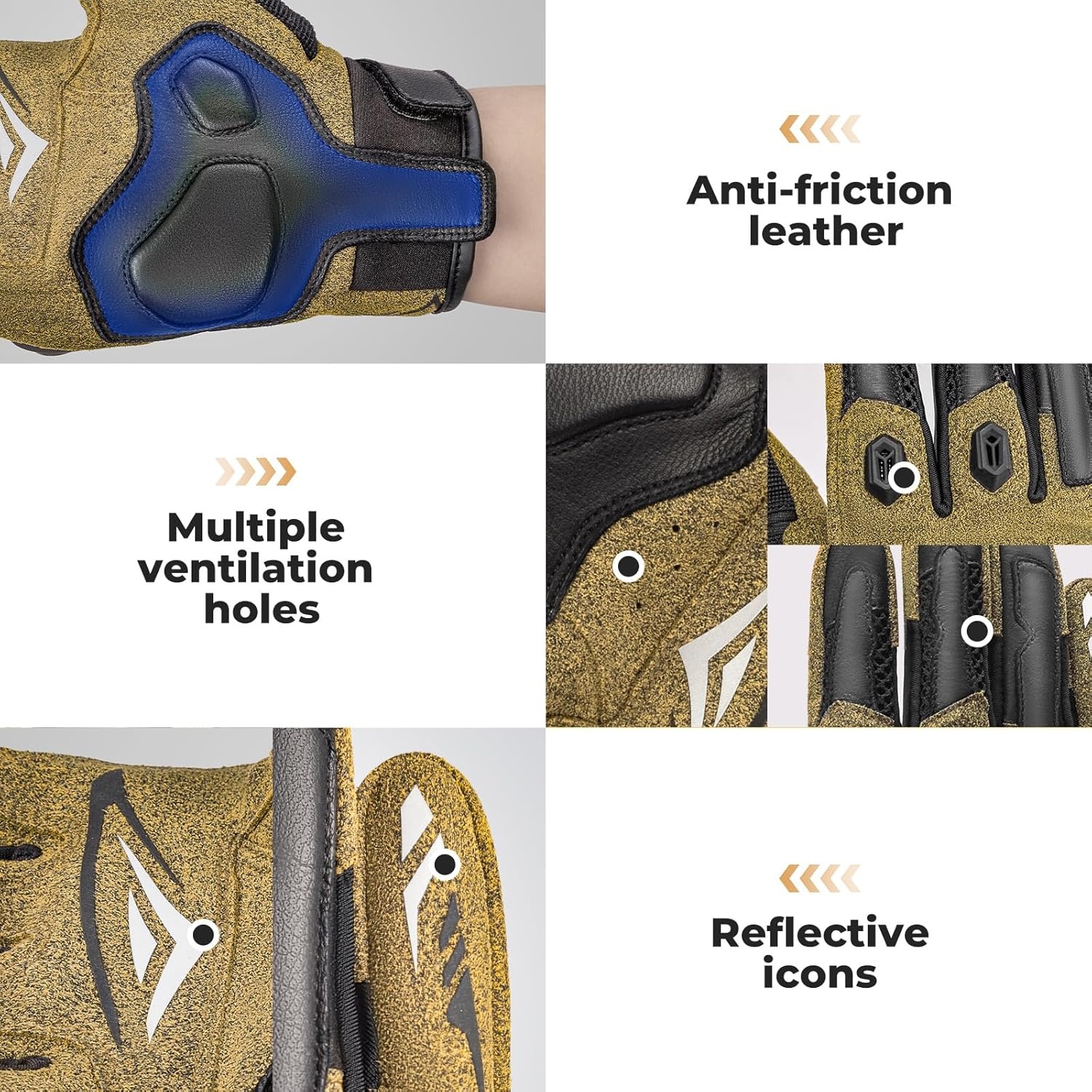 image:imageROCKBROS Motorcycle Gloves amp Mountain Bike Gloves for Men Women with Touchscreen amp DualLayer Carbon Fiber Armor for Motorcross Racing Dirt Bike Climbing RacingSkiingWorkXLarge