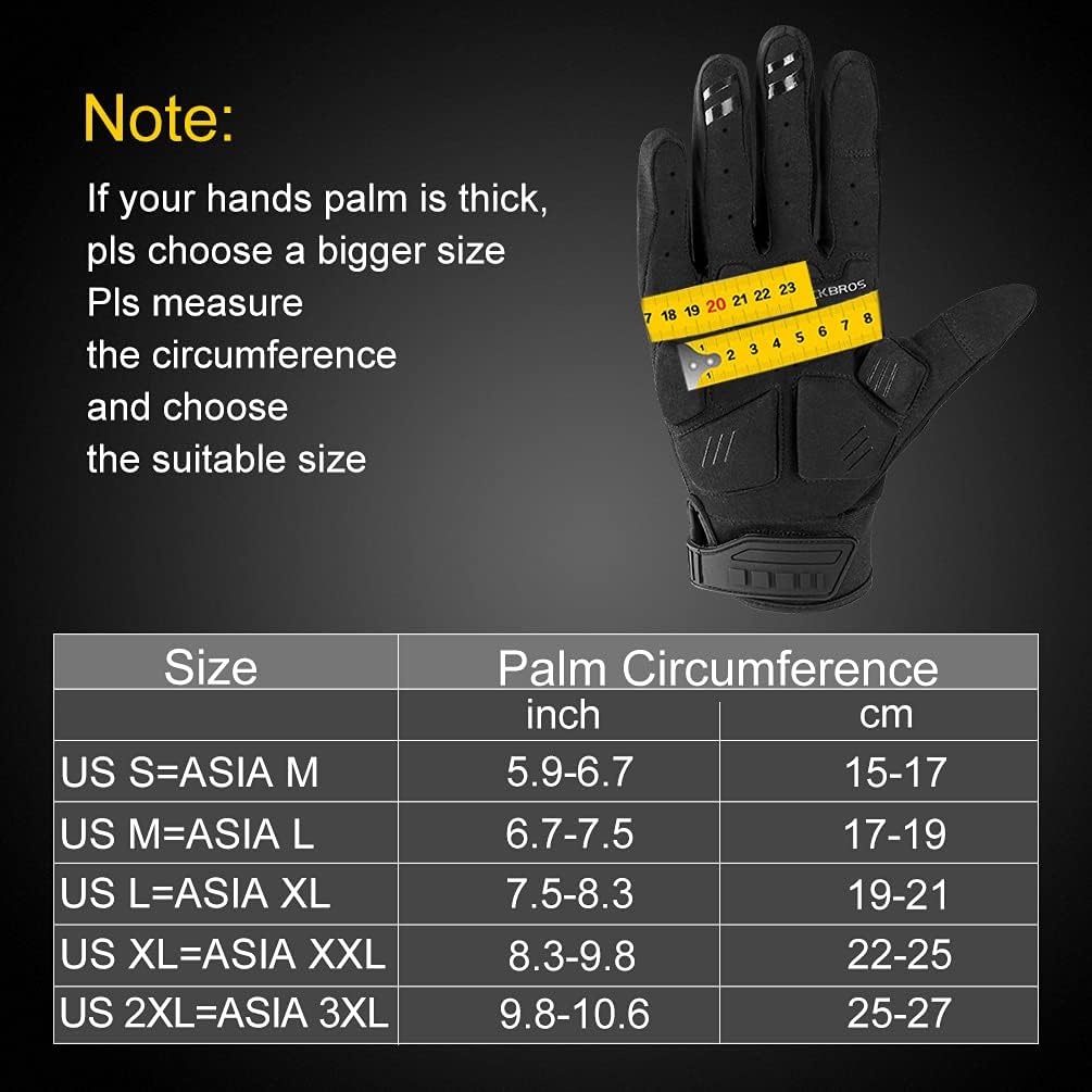 image:imageROCKBROS Mountain Bike Gloves with Gel Pad Touch Screen Knuckle Protection for BMX MX ATV MTB Racing Blackblack