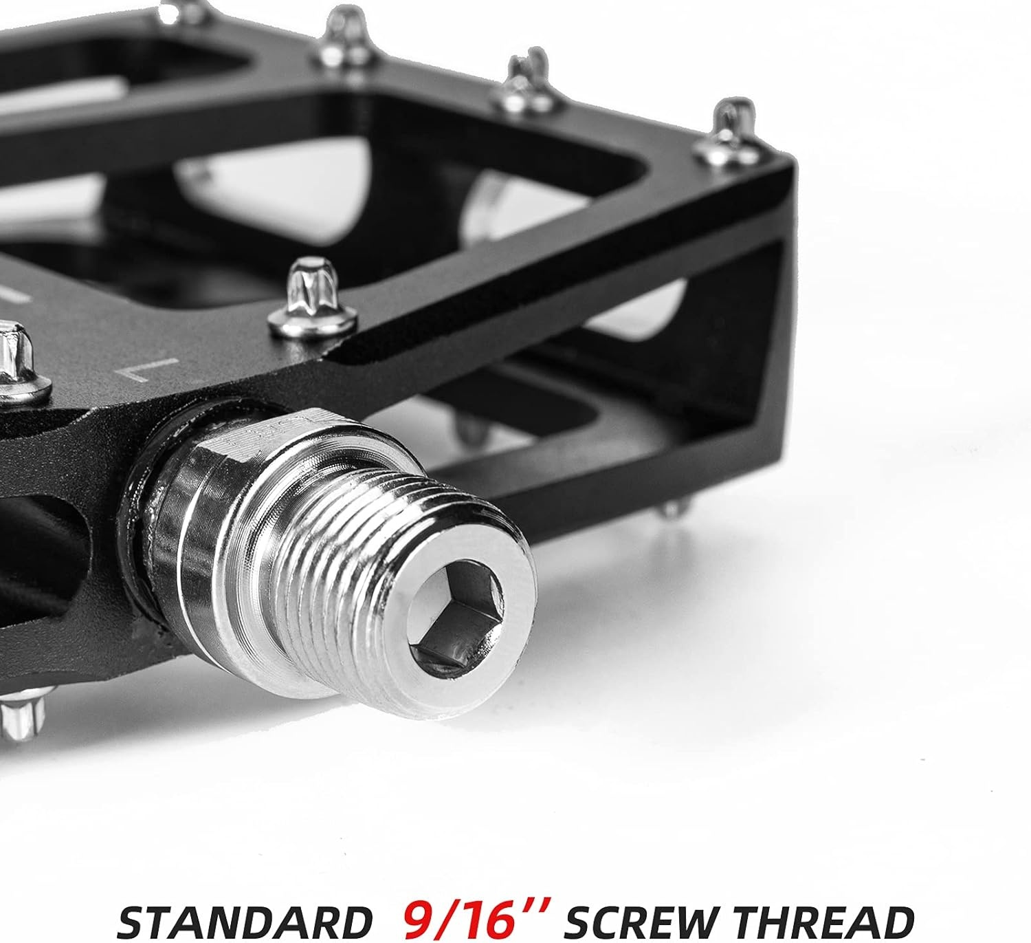 image:imageROCKBROS Mountain Bike Pedals MTB Pedal Aluminum Bicycle Wide Platform Flat Pedals 916 Cycling Sealed Bearing Pedals for Road Mountain BMX MTB Bike