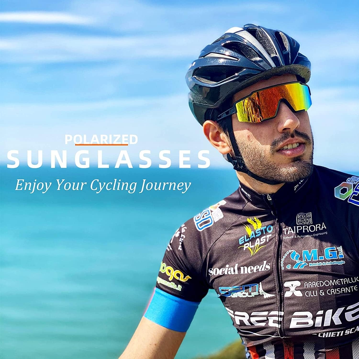 image:imageROCKBROS Polarized Sunglasses for Men Women Cycling Glasses Sports Driving Bike Fishing Running Sunglasses TAC UV400Black