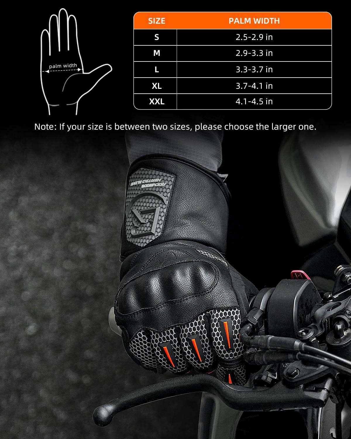 image:imageROCKBROS Winter Motorcycle Glove for Men Cold Weather Warm Motorcycle Winter Gloves with Touchscreen for Riding ATV UTV SnowmobileClimbingSmall