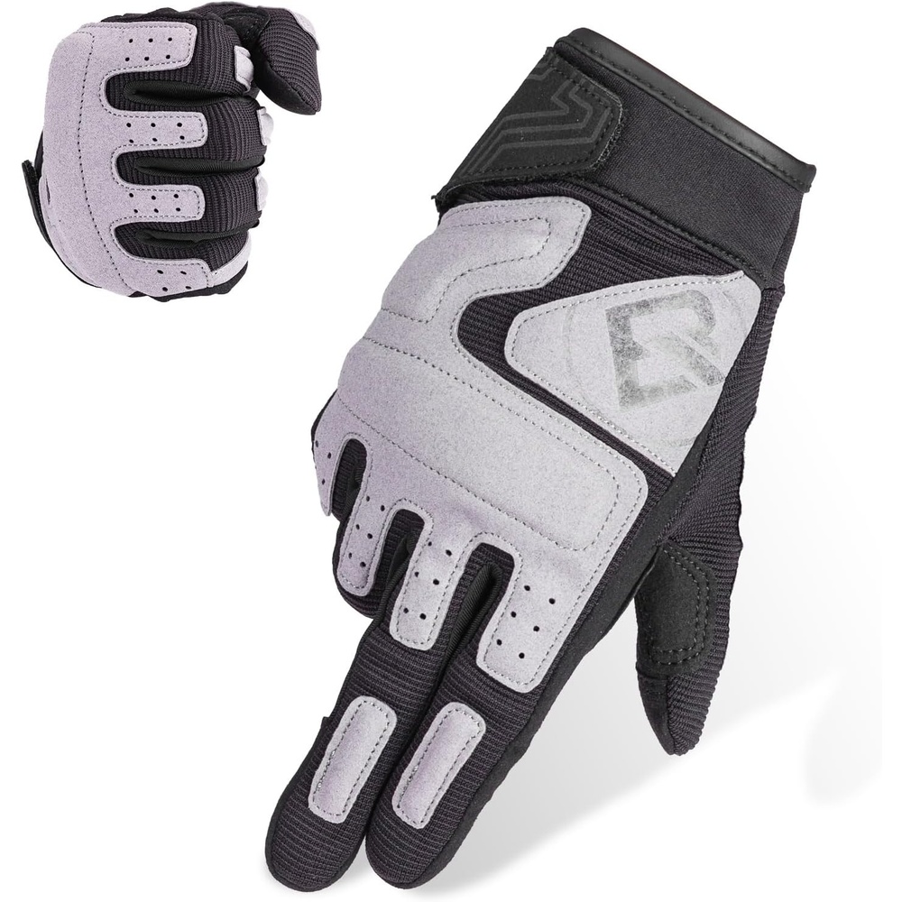 image:imageROCKBROS Mens Brown Cycling Motocross Bike Gloves Touch Screen Full Finger ShockAbsorbing Breathable Abrasion Resistantgray