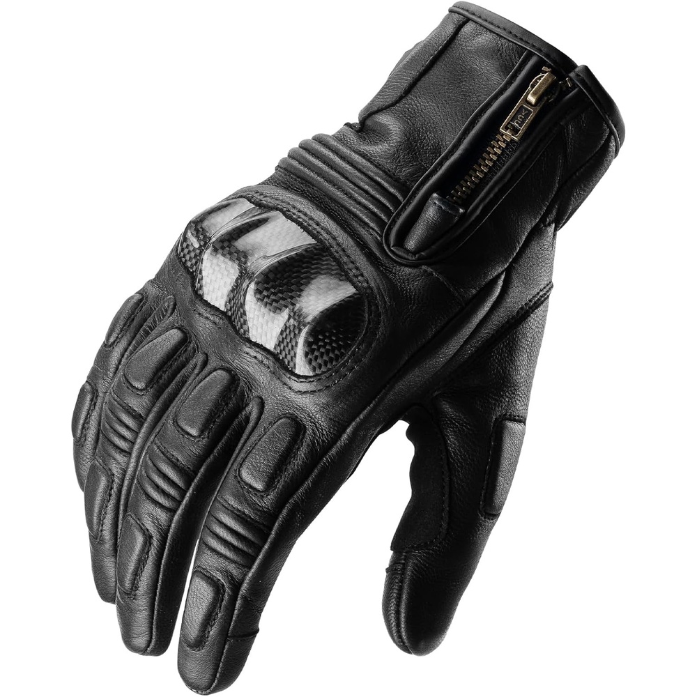 image:imageROCKBROS Motorcycle amp Mountain Bike Gloves for Men Women Goatskin Bicycle Gloves Breathable Carbon Fiber Protection Sensitive Finger MTB Gloves for Dirt Bike Climbing RacingSkiingWork