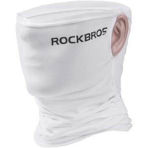 ROCKBROS Cooling Neck Gaiter Face Mask Fishing Scarf Face Cover for Men Women(White)