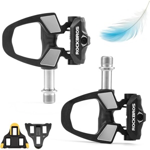 ROCKBROS SPD-SL Compatible Road Bike Pedals–Only 90g Ultralight Clipless Pedals (180g/pair) with Carbon Fiber Composite, 9/16″ Titanium Spindle & Sealed Bearings for Smooth Efficient Power Transfer
