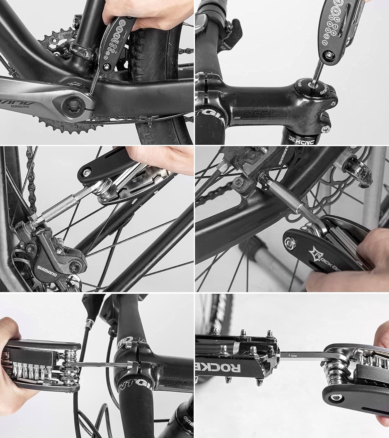 image:imageROCKBROS 16 In 1 MultiFunction Bike Tool Kit Portable Foldable Bike Multitool Cycling Tool Kit With Allen Wrench Tire Levers16 in 1 Tools