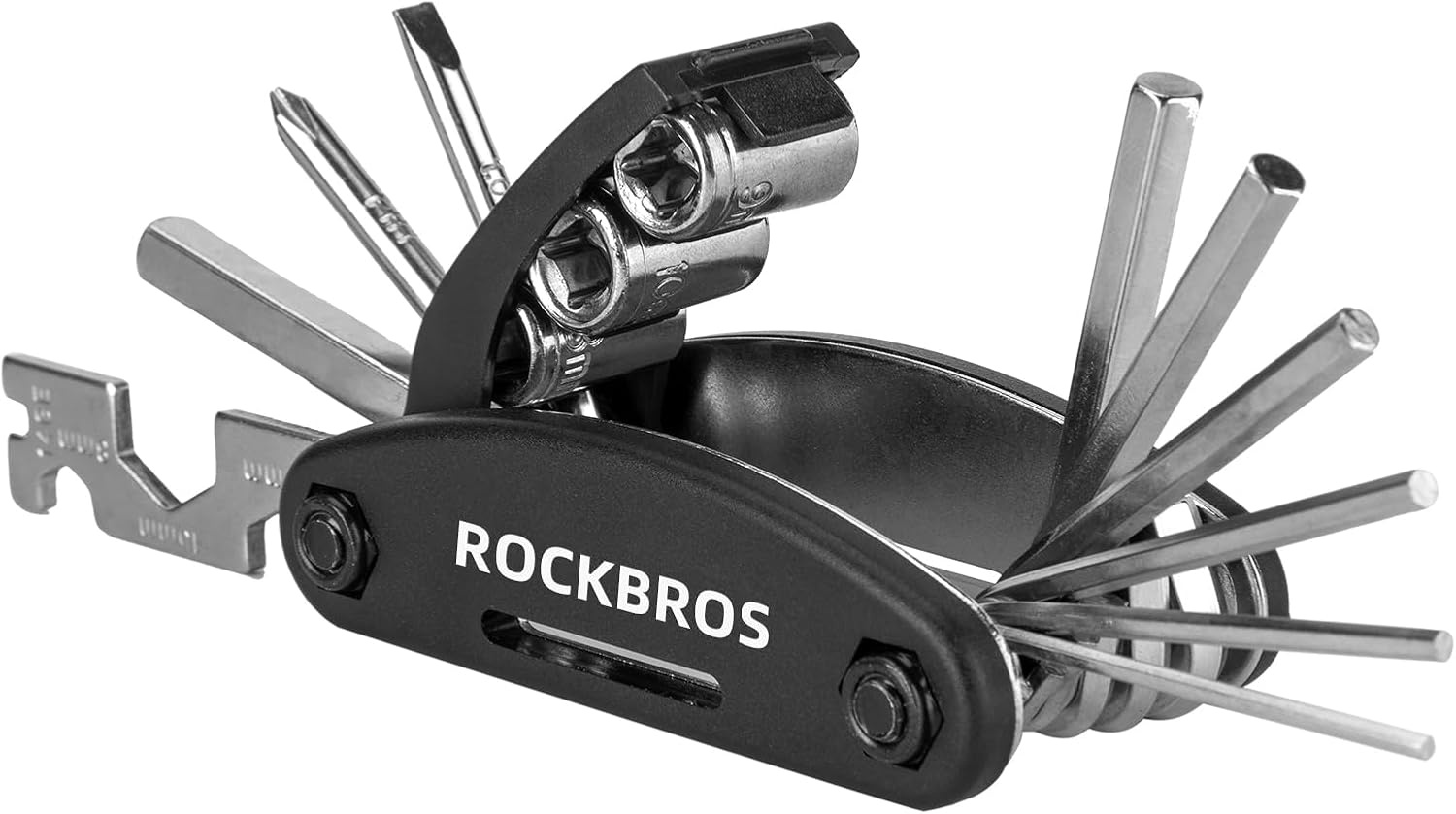 image:imageROCKBROS 16 In 1 MultiFunction Bike Tool Kit Portable Foldable Bike Multitool Cycling Tool Kit With Allen Wrench Tire Levers16 in 1 Tools