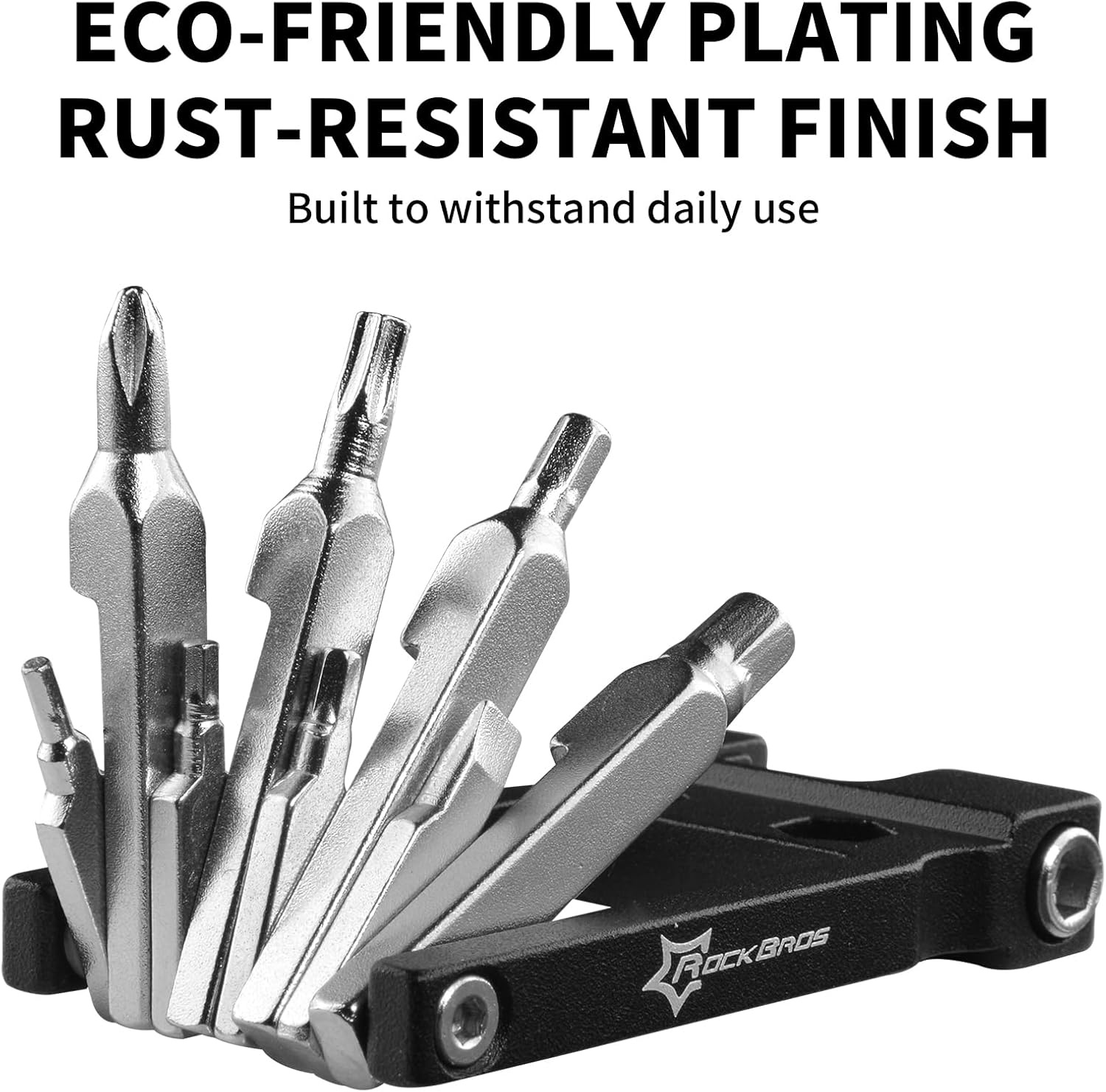 image:imageROCKBROS 16 In 1 MultiFunction Bike Tool Kit Portable Foldable Bike Multitool Cycling Tool Kit With Allen Wrench Tire Levers20 in 1 Tools