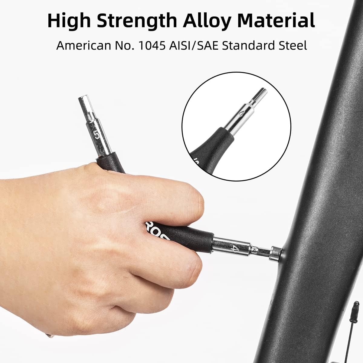 image:imageROCKBROS 3in1 Allen Hex Wrench Set 456mm Sizes Black Silver Steel and PVC