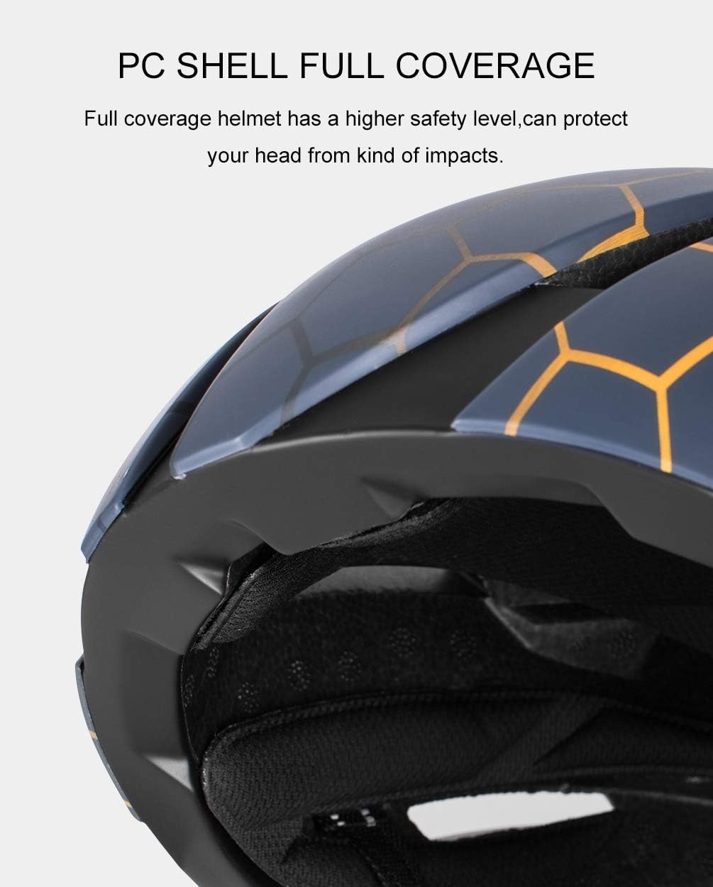 image:imageROCKBROS Adult Bike Helmet Streamlined Aerodynamic Comfortable Y Shaped Strap Cycling Helmet for Larger Head Men Women Reflective Adjustable Webbing for Road amp Mountain BikingPatterned