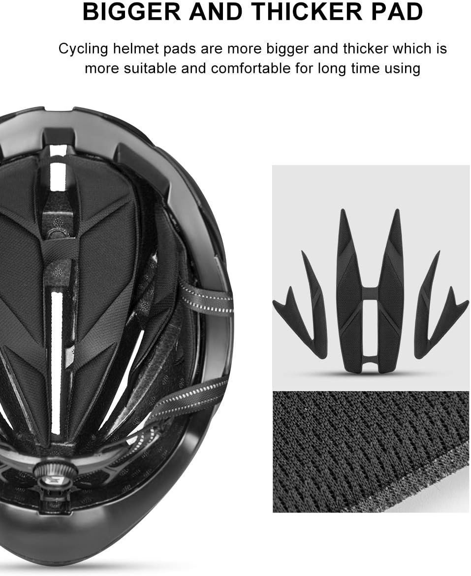 image:imageROCKBROS Adult Bike Helmet Streamlined Aerodynamic Comfortable Y Shaped Strap Cycling Helmet for Larger Head Men Women Reflective Adjustable Webbing for Road amp Mountain BikingChameleon Purple High Gloss