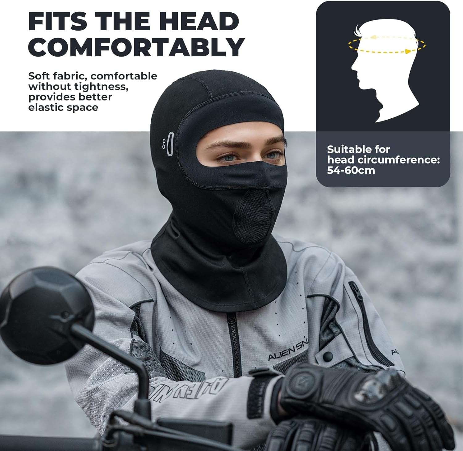 image:imageROCKBROS Balaclava Ski Mask Thermal Full Face Mask for Winter Face Cover Under Helmet Wear for Men Women Windproof Head Mask Neck Warmer for Cycling Motorcycle Skiing Black