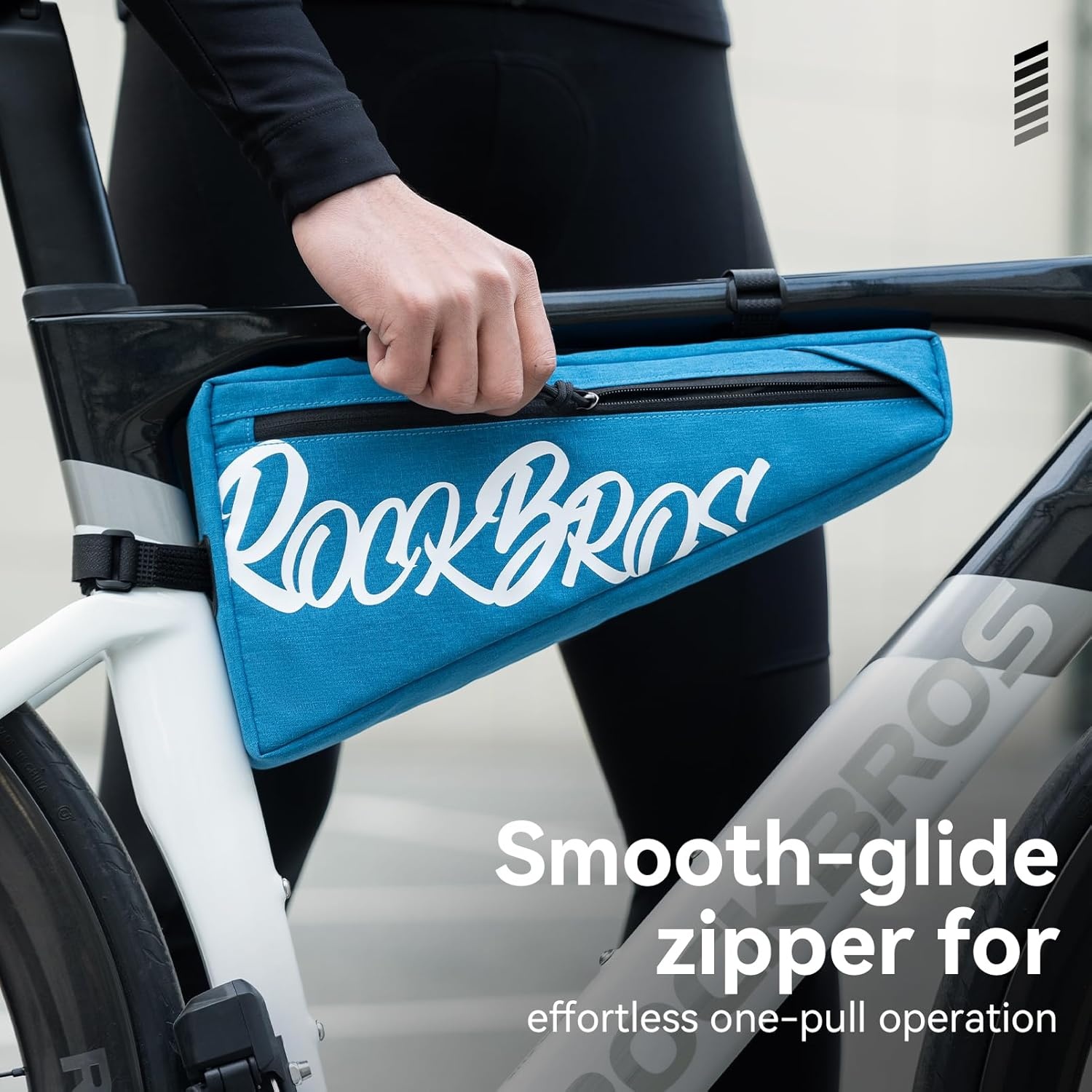 image:imageROCKBROS Bike Frame Bag 19L Bike Triangle Bag Water Resistant Bike Frame Pouch BlackBlueRed Bike Bag for Bicycles BlackBlue