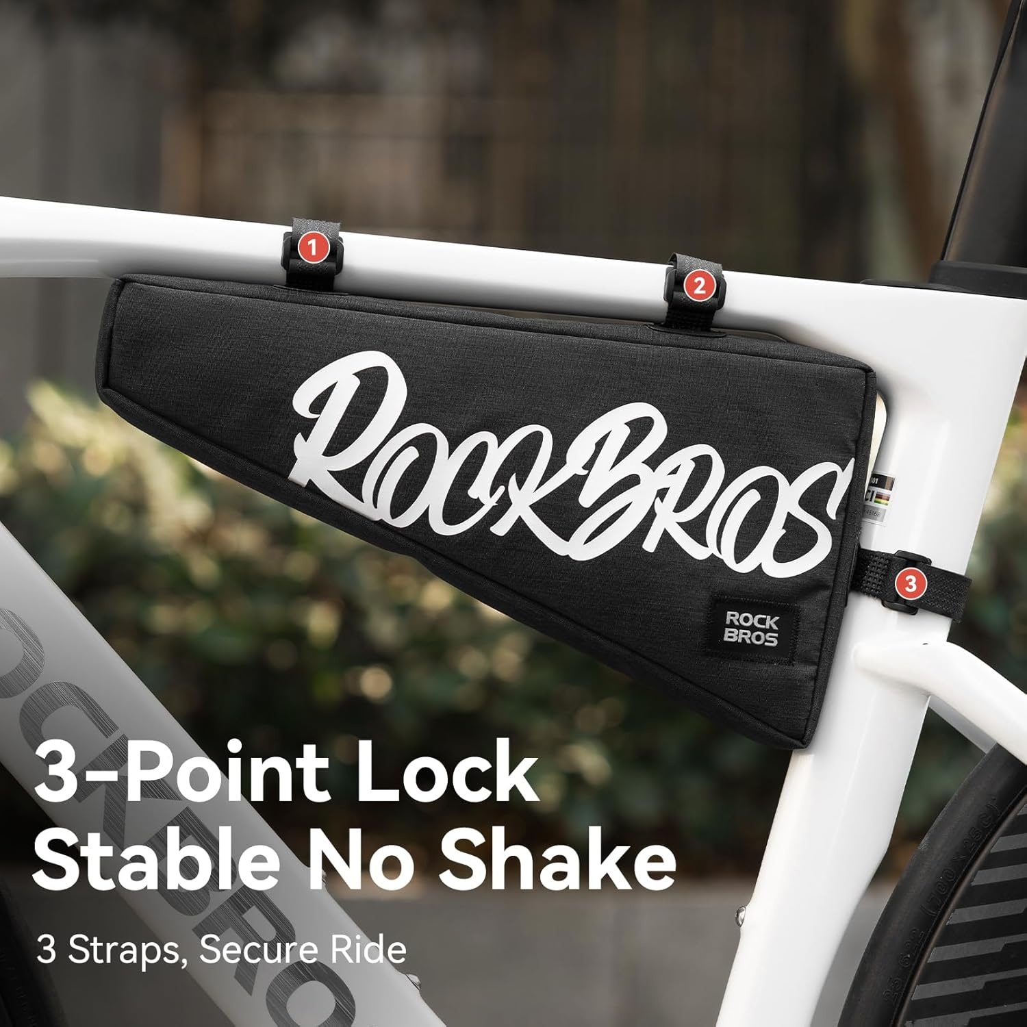 image:imageROCKBROS Bike Frame Bag 19L Bike Triangle Bag Water Resistant Bike Frame Pouch BlackBlueRed Bike Bag for Bicycles BlackRed