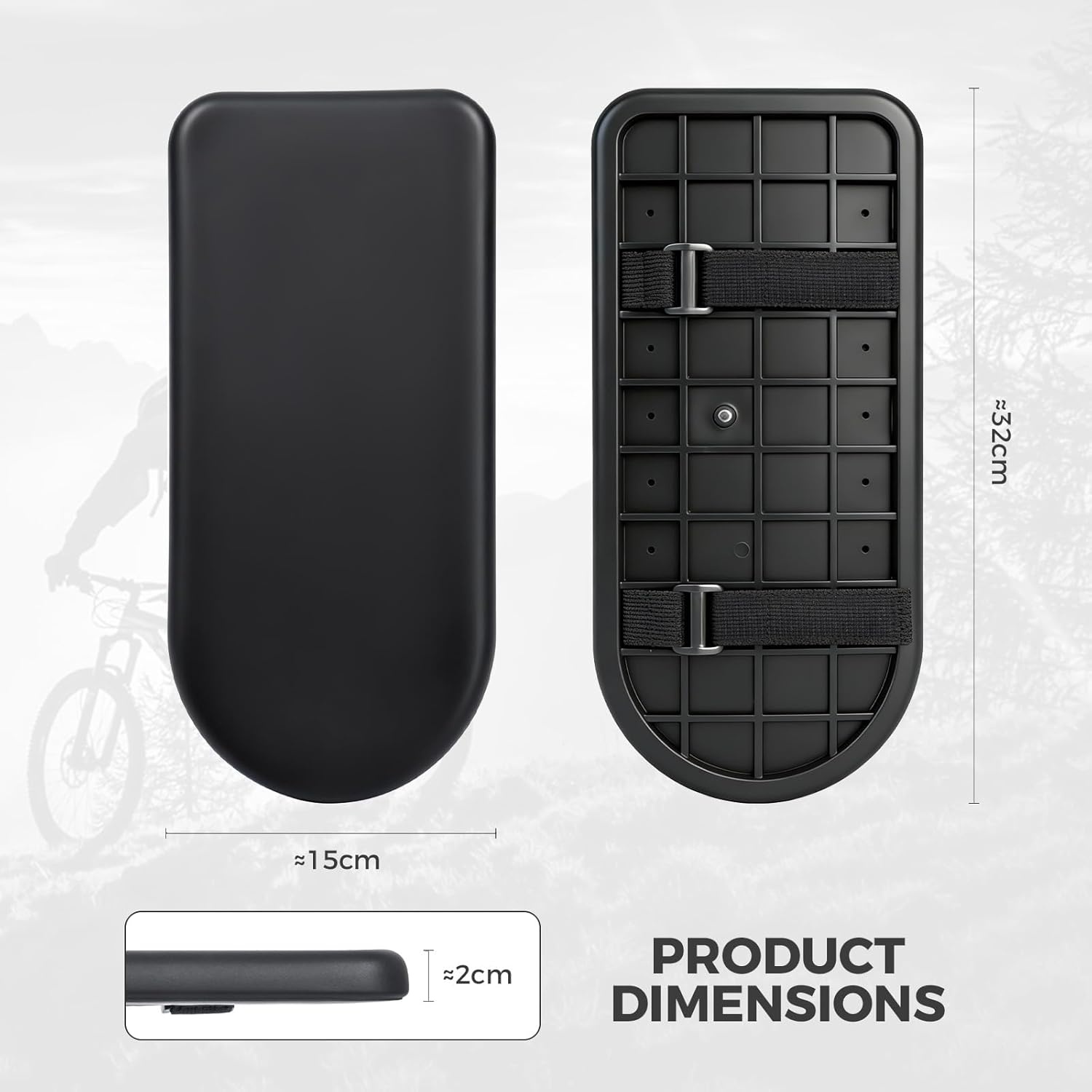 image:imageROCKBROS Bike Rear Seat Kids Pad Manned Cushion with Hook amp Loop Strap Child Bike Seat Bicycle Back Shelf MTB Ebike Carrier for Cargo amp Passenger 126 59 inch