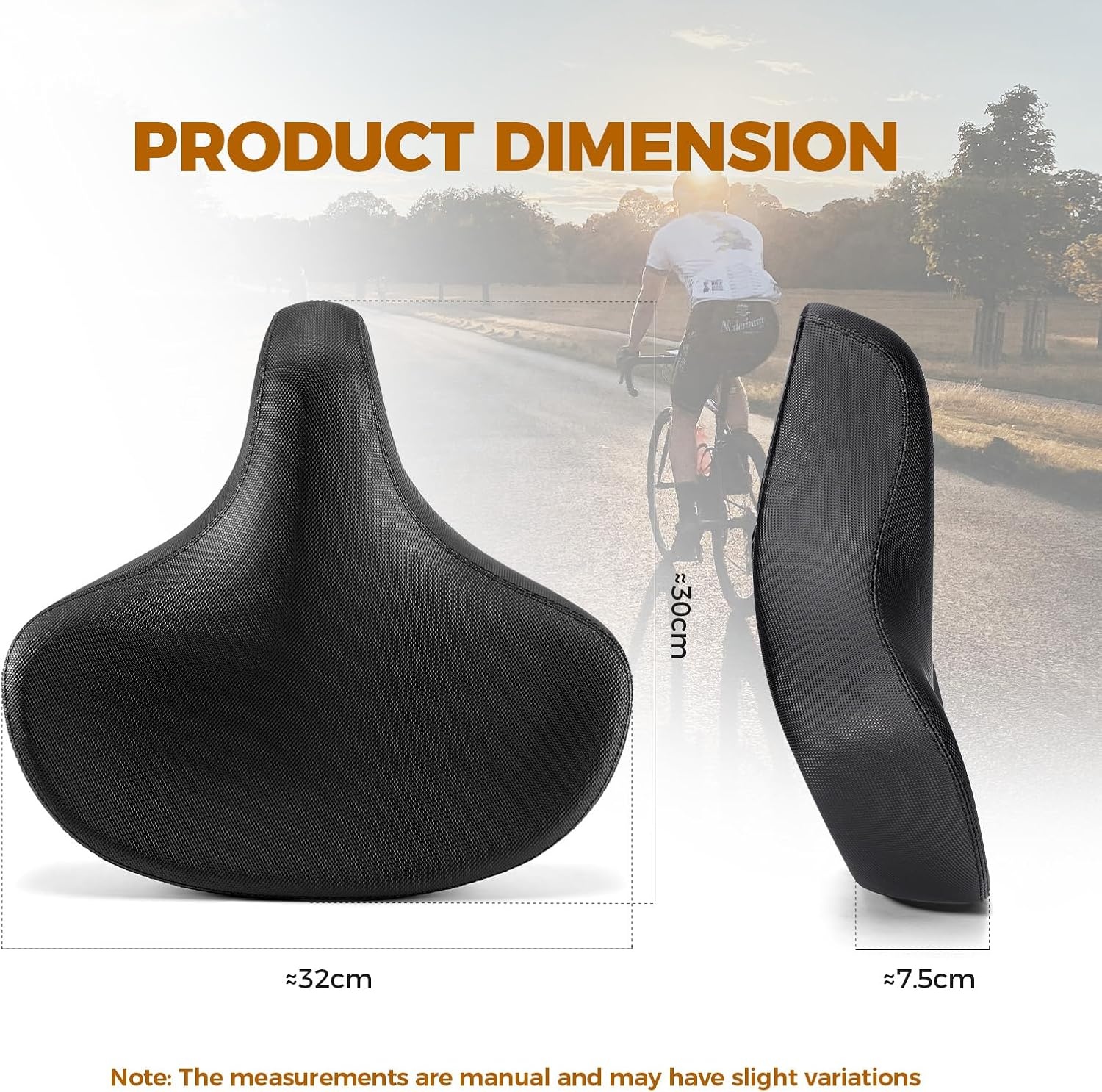 image:imageROCKBROS Bike Seat Cushion Bicycle Wide Saddle Replacement with NonSlip Matte Surface Oversized Comfortable Saddle for Peloton Bikes Exercise Bikes Electric Bikes Cruiser Bikes No ClampsTools