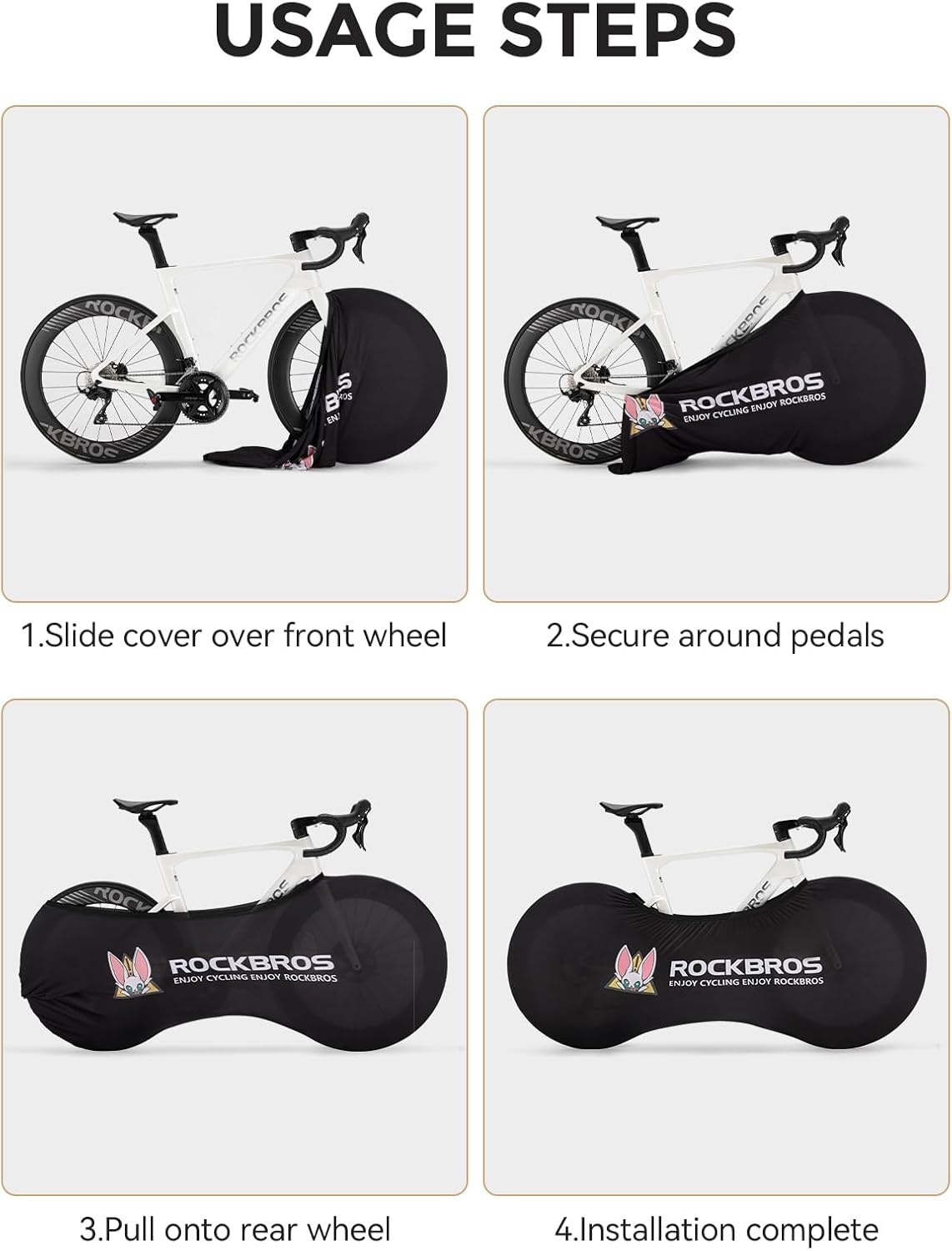 image:imageROCKBROS Bike Wheel Cover Indoor Dustproof High Elastic Bicycle Wheel Cover for 2429 700c Mountain Bikes510014001