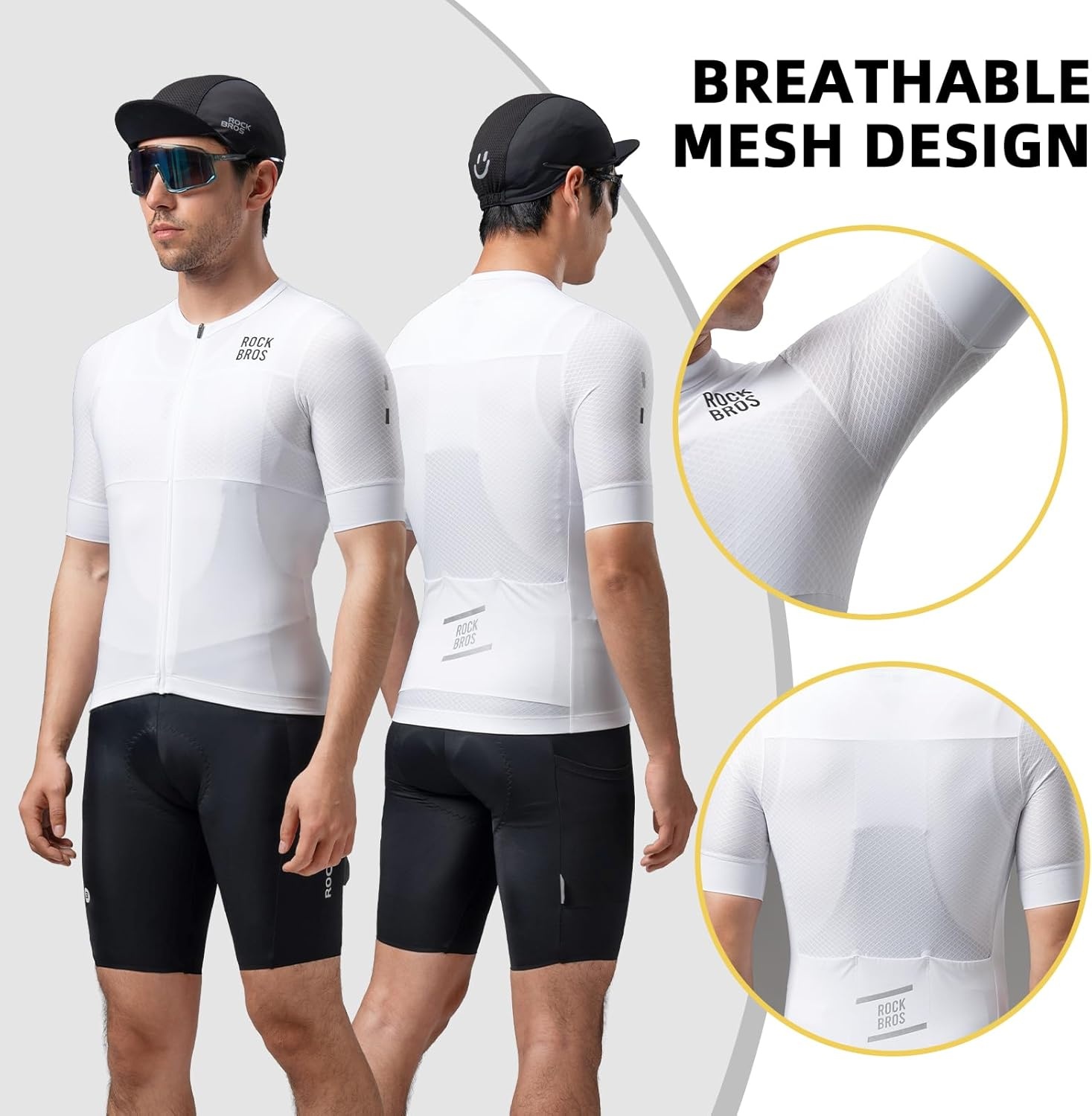 image:imageROCKBROS Cycling Jersey Men Short Sleeve Breathable amp Quick Dry Cycling Jersey for Summer Ergonomic amp Elastic Road Bike
