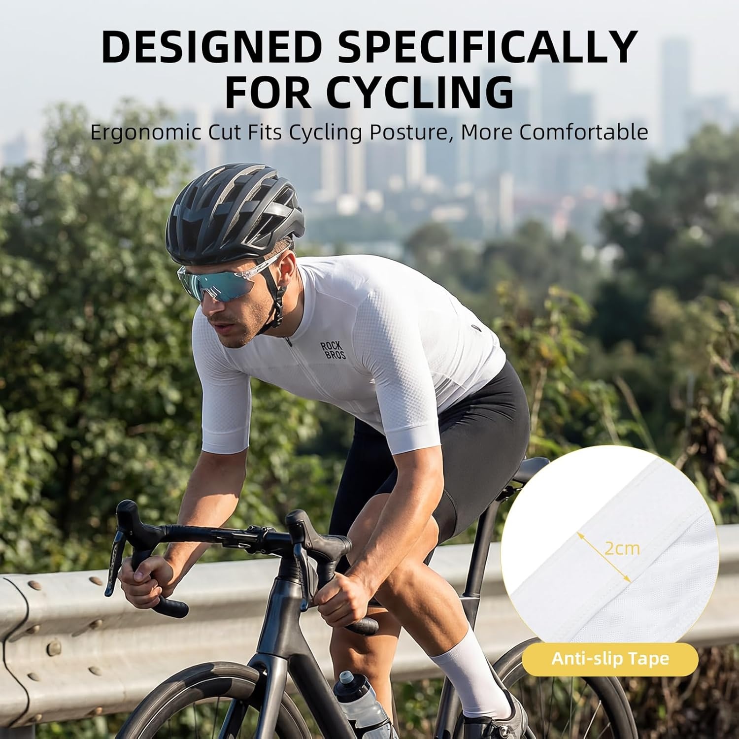 image:imageROCKBROS Cycling Jersey Men Short Sleeve Breathable amp Quick Dry Cycling Jersey for Summer Ergonomic amp Elastic Road Bike