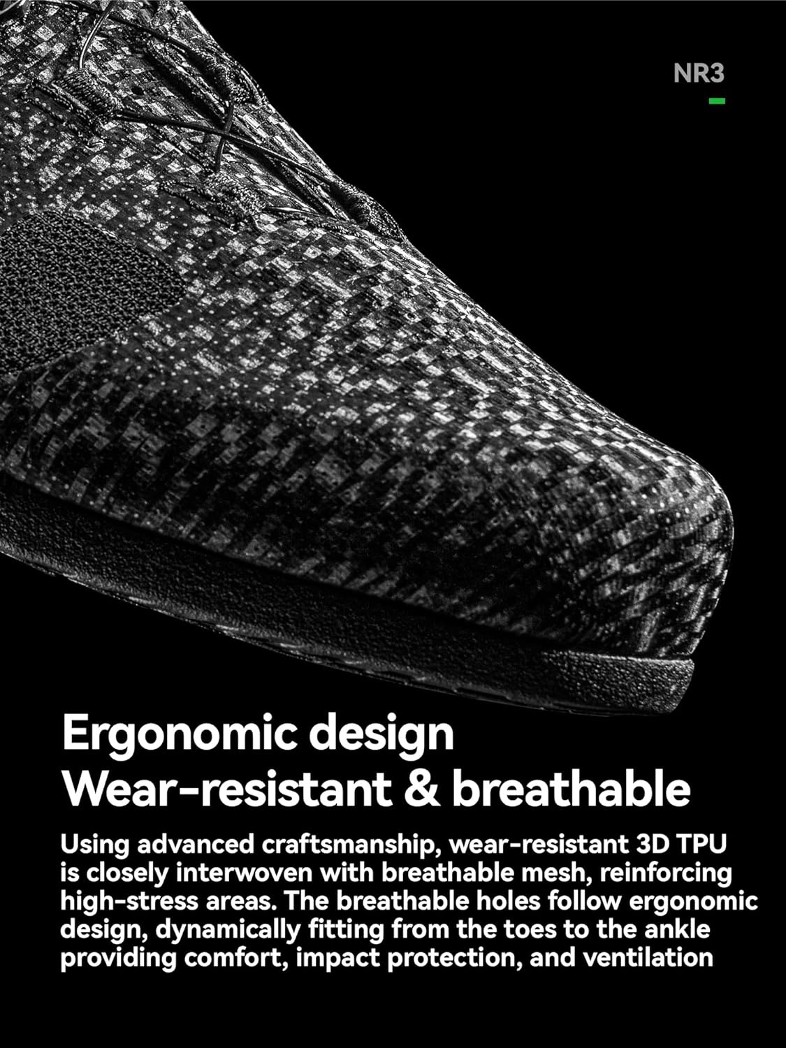 image:imageROCKBROS FlatPedalNonLock Cycling Shoes NR3 Breathable Perforations NonSlip Sole for Road amp Mountain BikingBlack