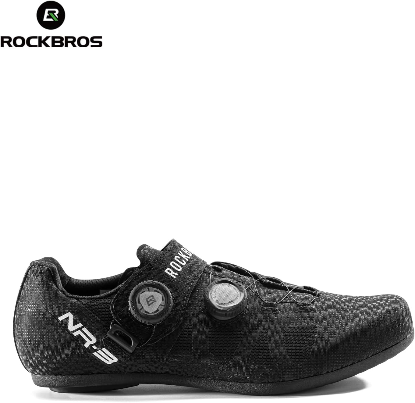 image:imageROCKBROS FlatPedalNonLock Cycling Shoes NR3 Breathable Perforations NonSlip Sole for Road amp Mountain BikingBlack