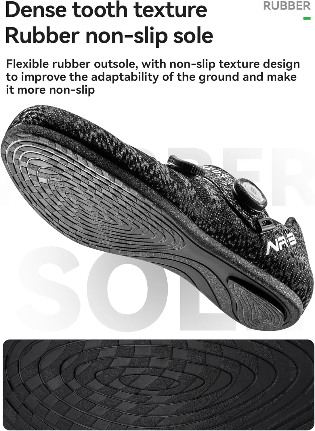 image:imageROCKBROS FlatPedalNonLock Cycling Shoes NR3 Breathable Perforations NonSlip Sole for Road amp Mountain BikingBlack