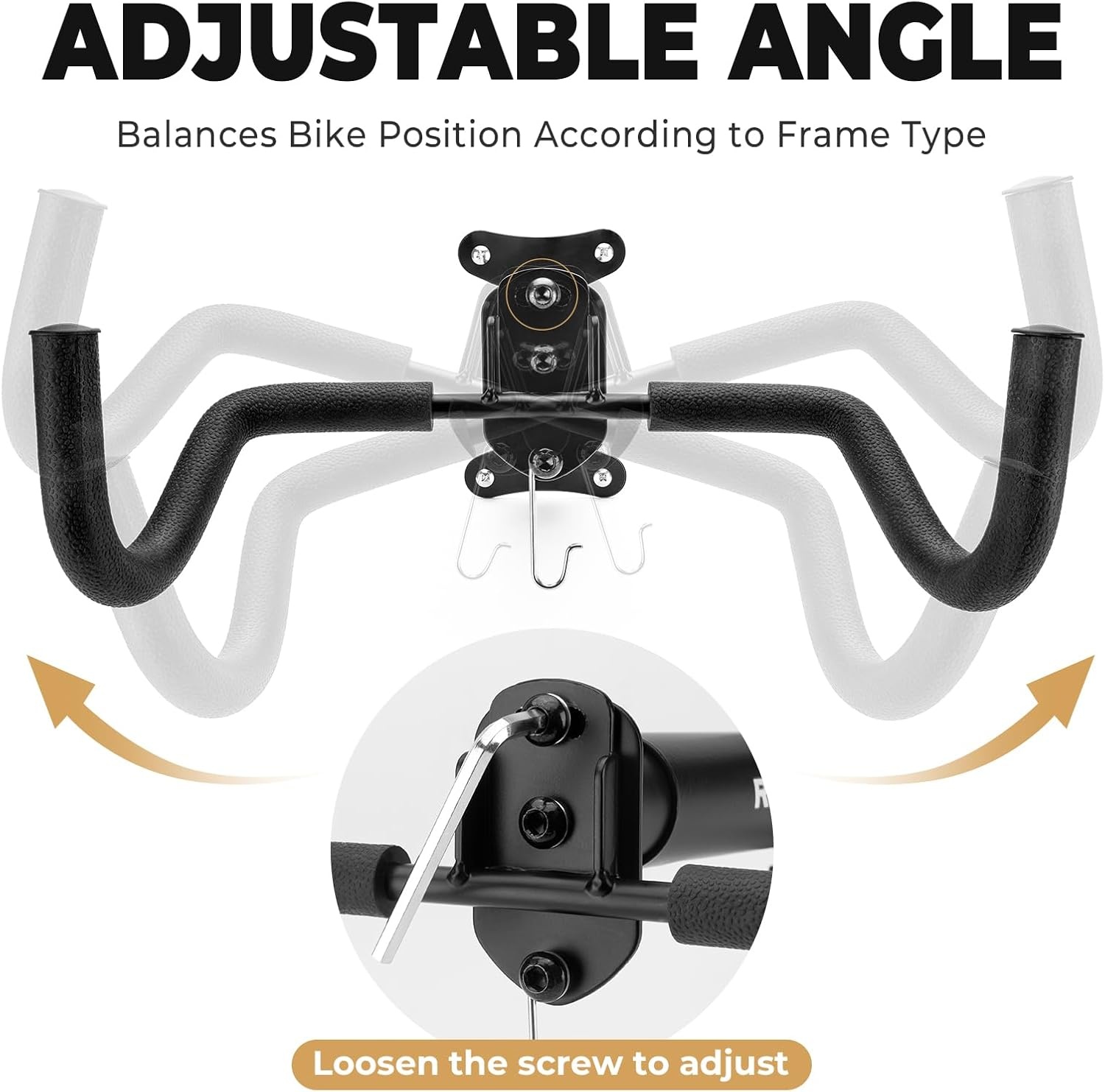 image:imageROCKBROS Horizontal Bike Wall Mount Adjustable Wall Bike Mount Hanger with 55lb Capacity Mountain Road Bike Bicycle Rack for Garage