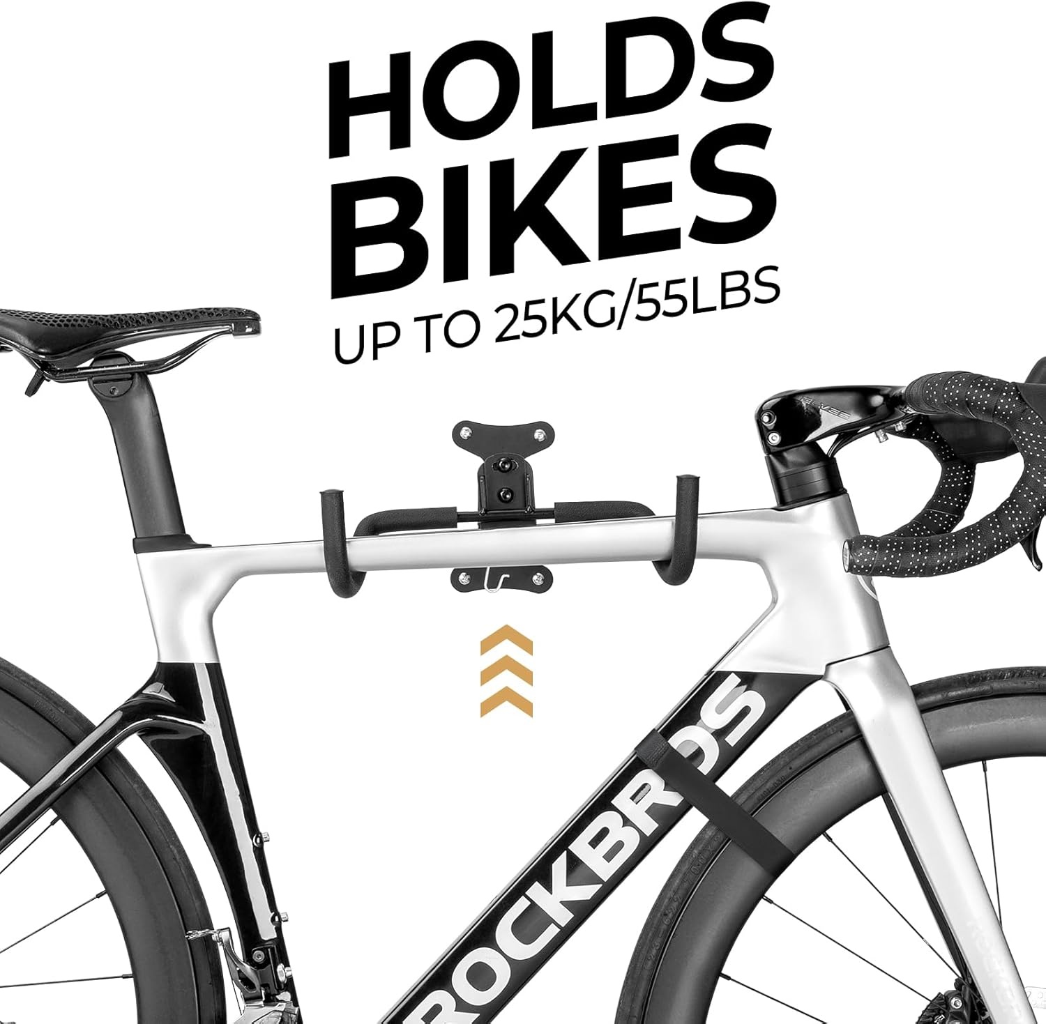 image:imageROCKBROS Horizontal Bike Wall Mount Adjustable Wall Bike Mount Hanger with 55lb Capacity Mountain Road Bike Bicycle Rack for Garage