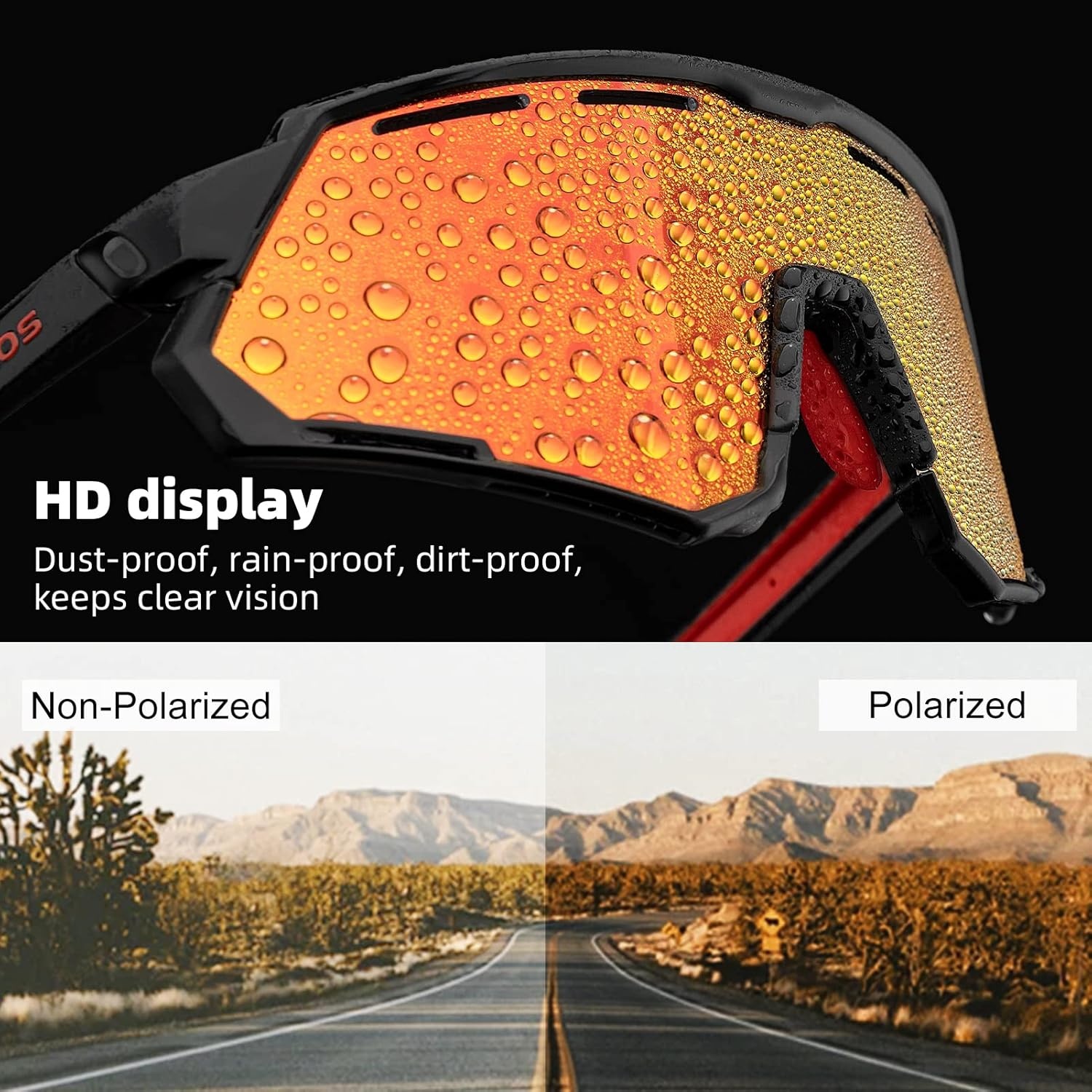 image:imageROCKBROS Mountain Bike Glasses for Men Cycling Glasses with Interchangeable Polarized Photochromic Lenses Sport Sunglasses