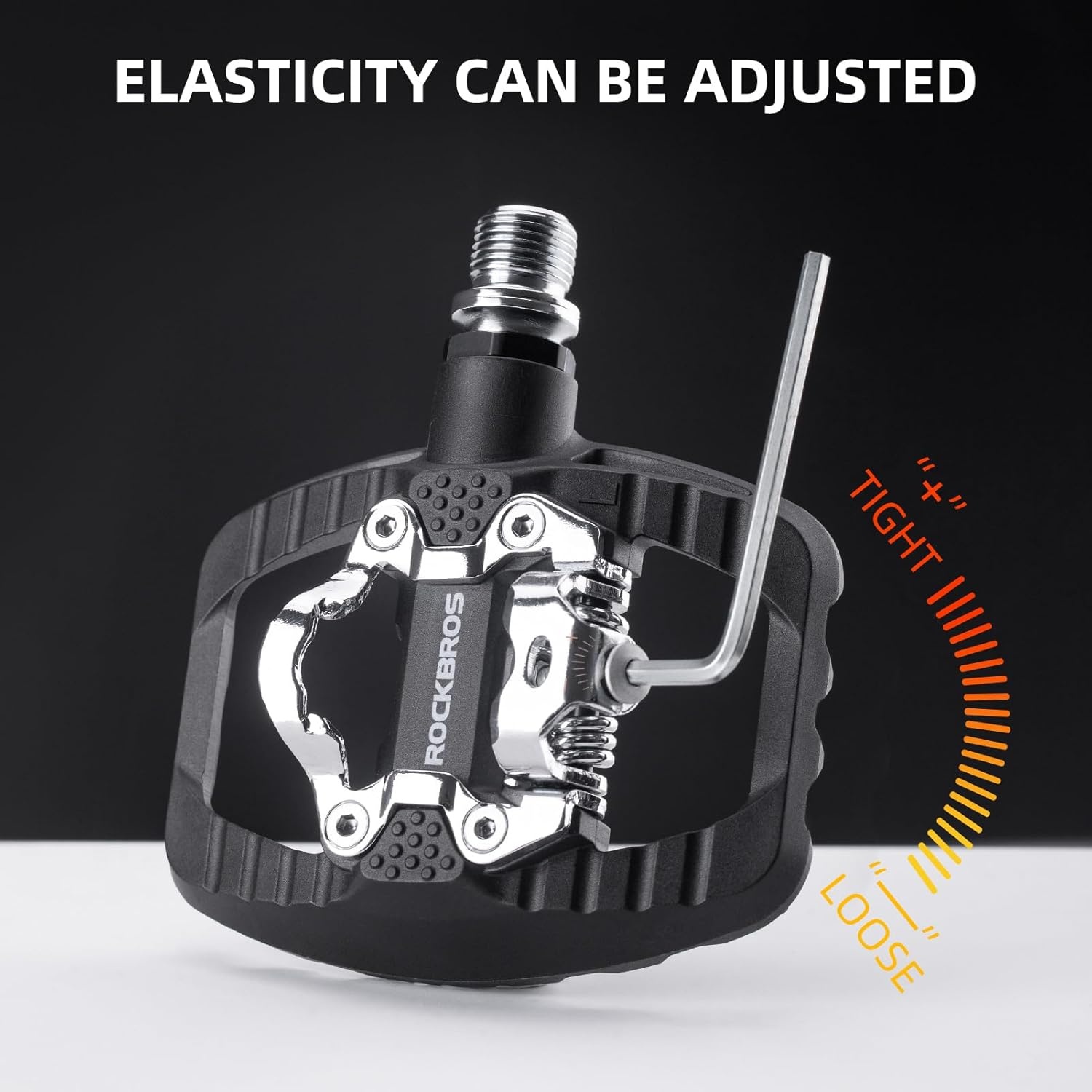 image:imageROCKBROS Mountain Bike Pedals Dual Function Sealed Clipless Flat Platform Compatible with SPD Bicycle Pedals for Mountain Bike MTB Pedals Flat