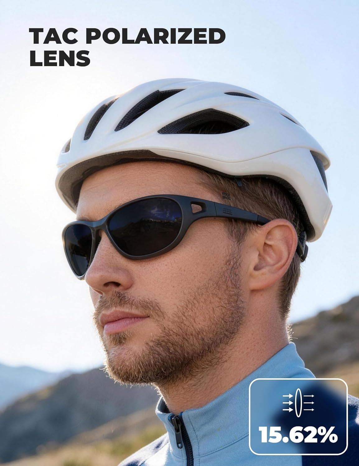 image:imageROCKBROS Polarized Sports Sunglasses for Men Women Ultralight TR90 UV400 Protection Cycling GlassesMatte Dark Blue Grey Lens