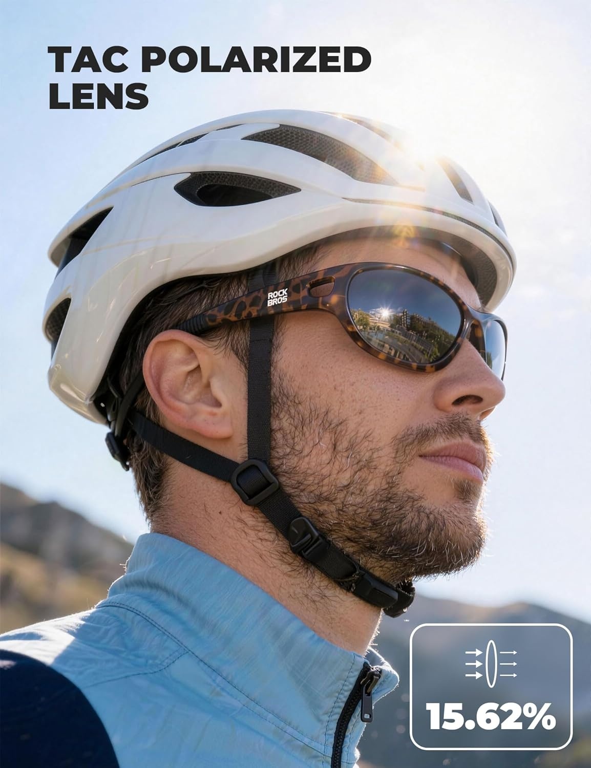 image:imageROCKBROS Polarized Sports Sunglasses for Men Women Ultralight TR90 UV400 Protection Cycling GlassesMatte Tortoise Grey Lens