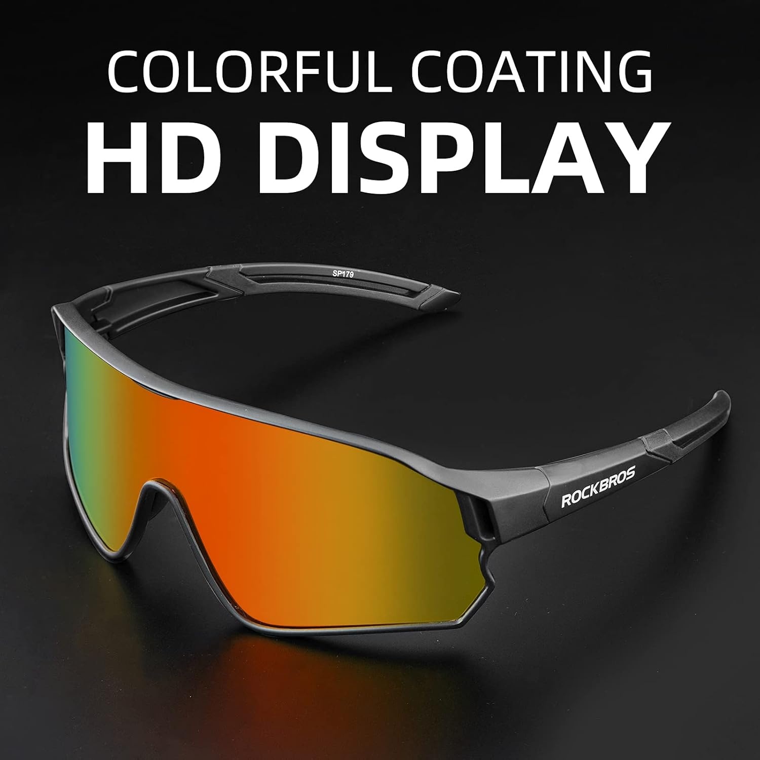image:imageROCKBROS Polarized Sunglasses UV Protection for Women Men Cycling SunglassesBlack