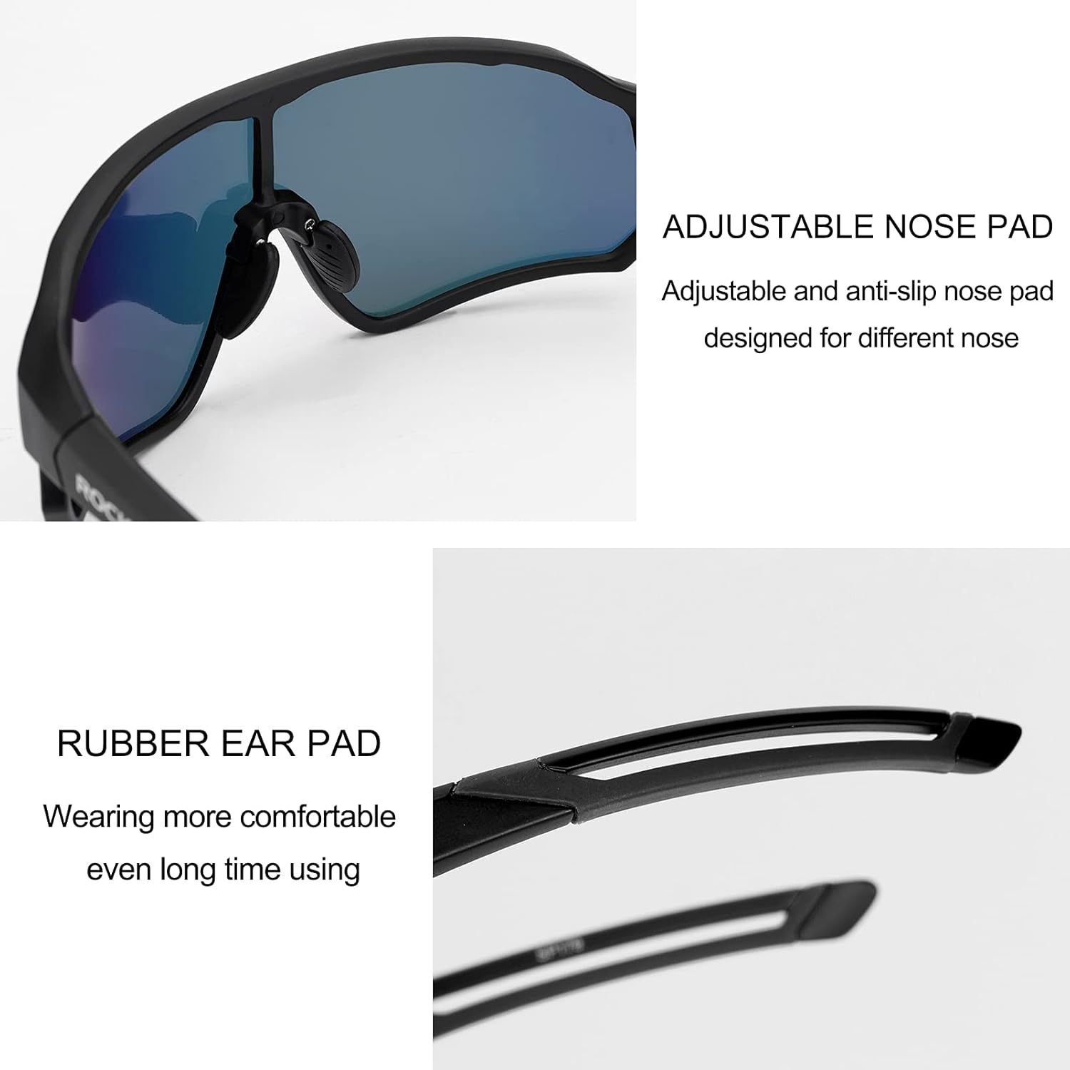 image:imageROCKBROS Polarized Sunglasses UV Protection for Women Men Cycling SunglassesBlack