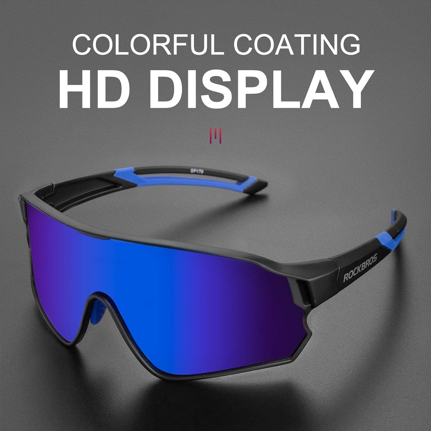 image:imageROCKBROS Polarized Sunglasses UV Protection for Women Men Cycling SunglassesBlack Blue