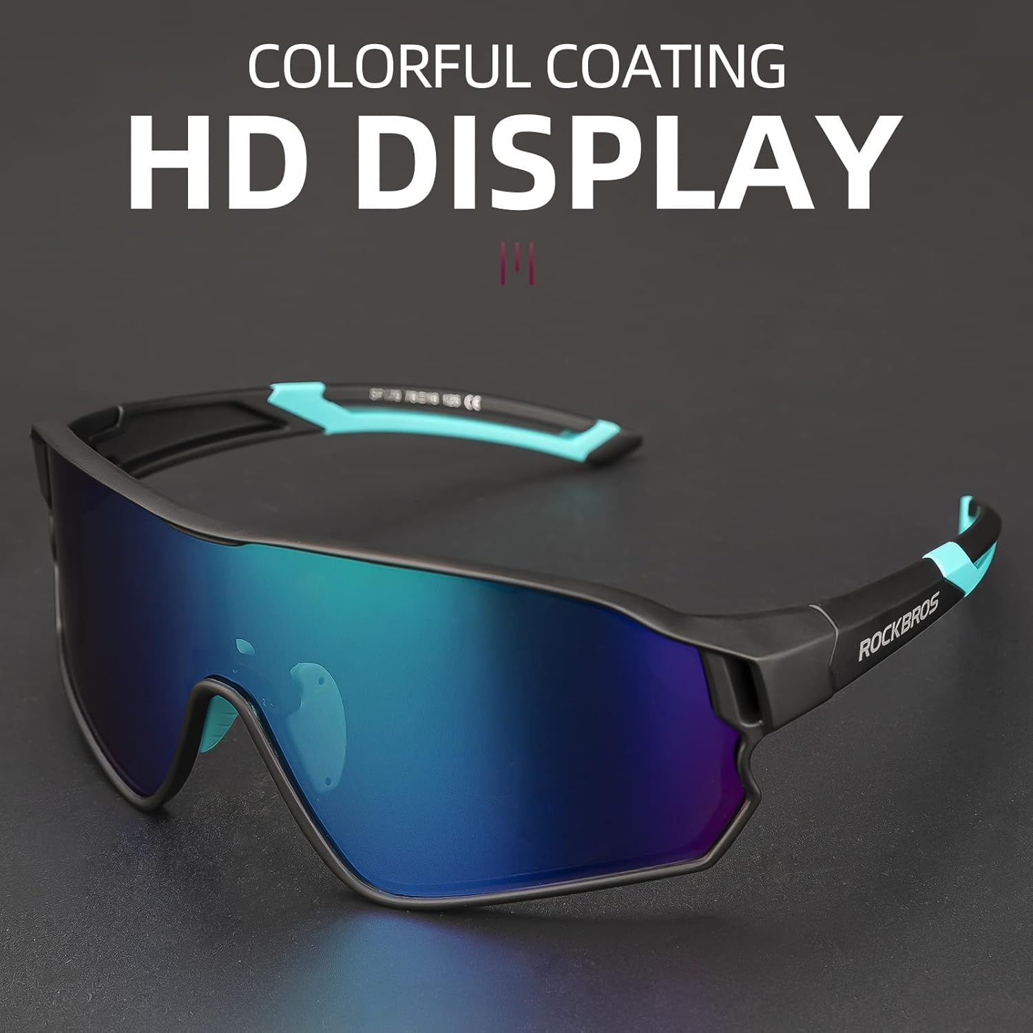 image:imageROCKBROS Polarized Sunglasses UV Protection for Women Men Cycling SunglassesBlack Green