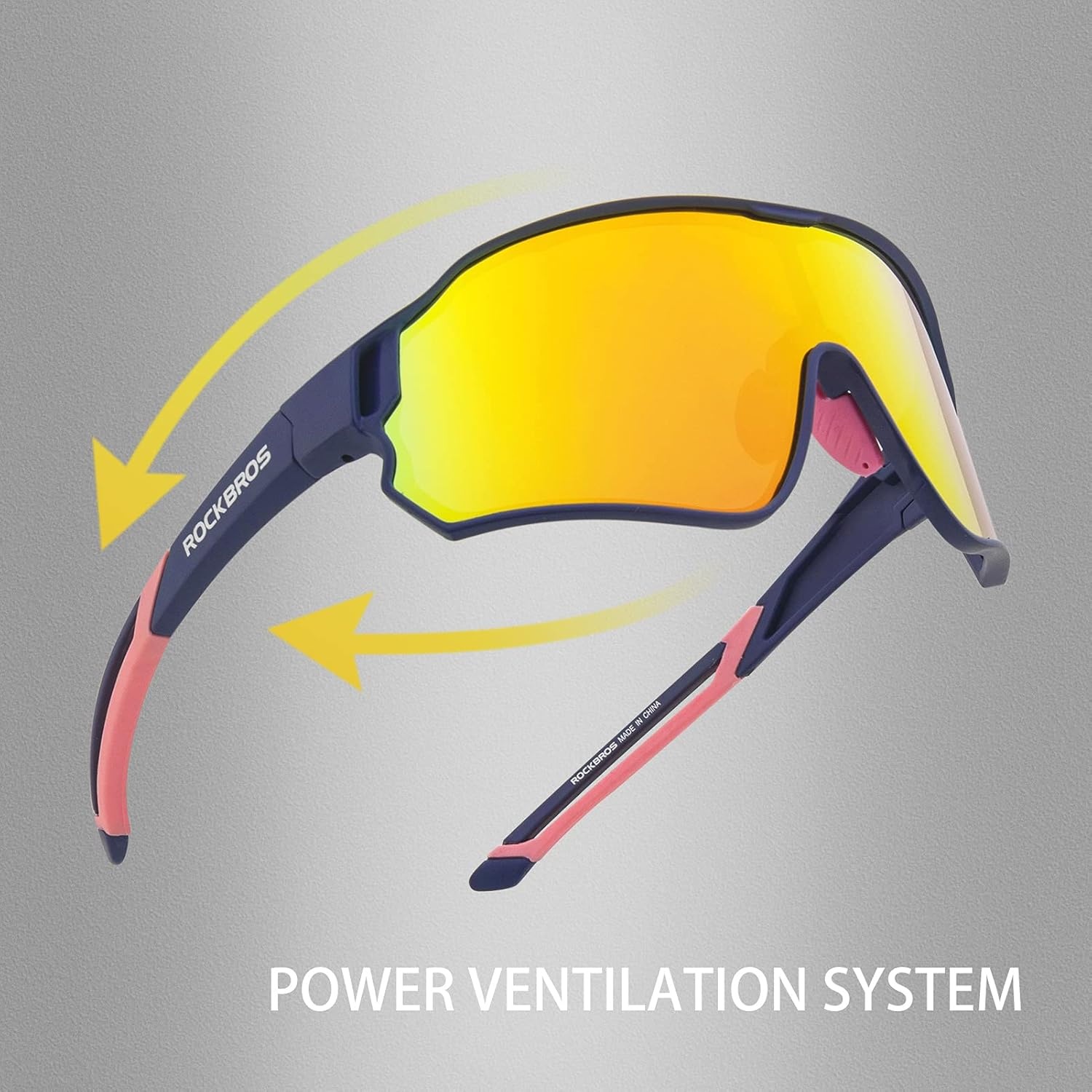 image:imageROCKBROS Polarized Sunglasses UV Protection for Women Men Cycling SunglassesBule Pink