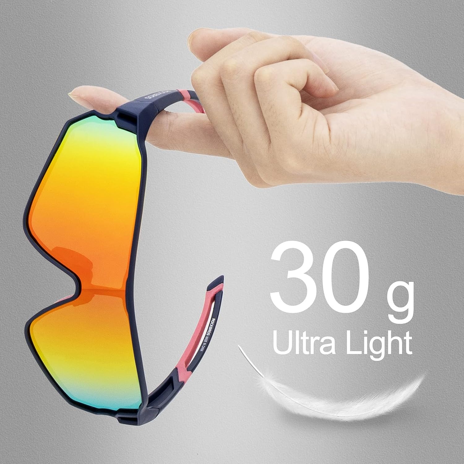 image:imageROCKBROS Polarized Sunglasses UV Protection for Women Men Cycling SunglassesBule Pink