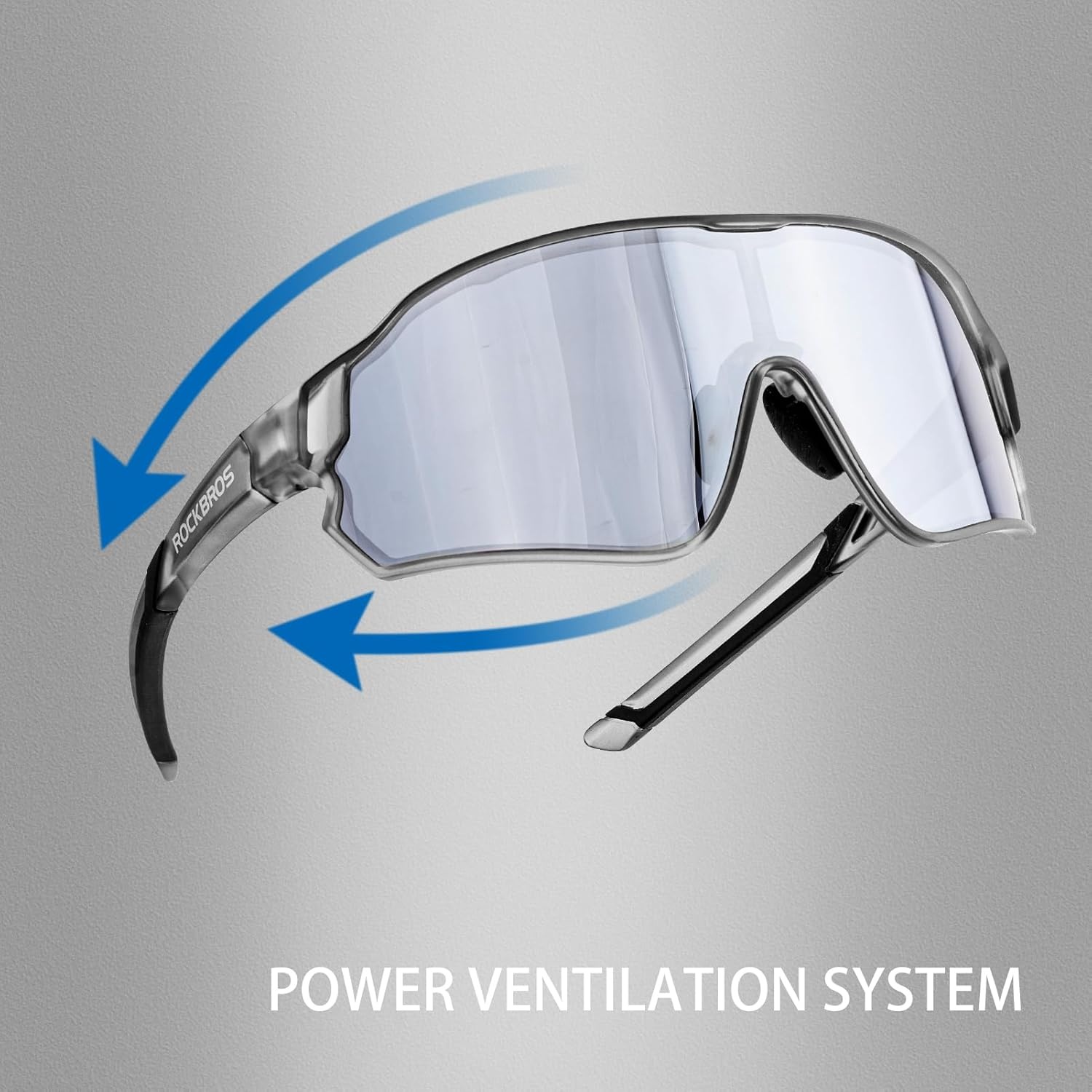 image:imageROCKBROS Polarized Sunglasses UV Protection for Women Men Cycling SunglassesGray Black