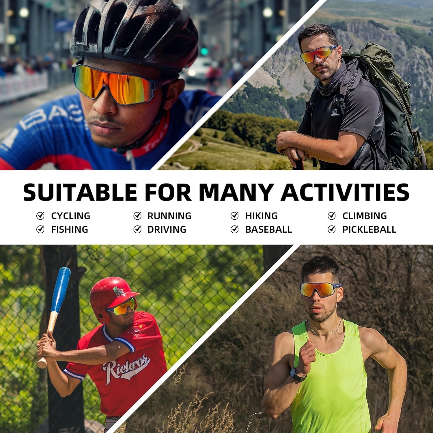 image:imageROCKBROS Polarized Sunglasses UV Protection for Women Men Cycling SunglassesGreen