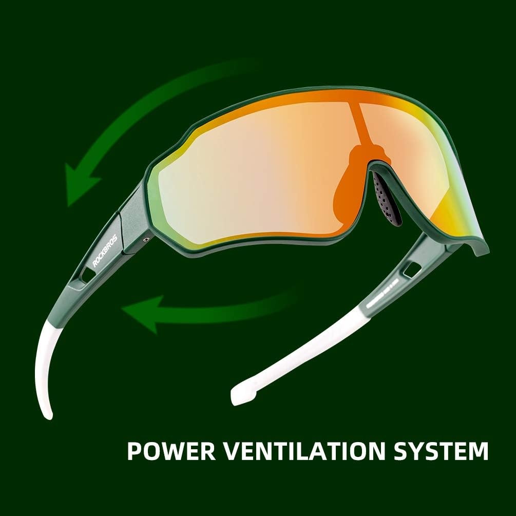 image:imageROCKBROS Polarized Sunglasses UV Protection for Women Men Cycling SunglassesGreen