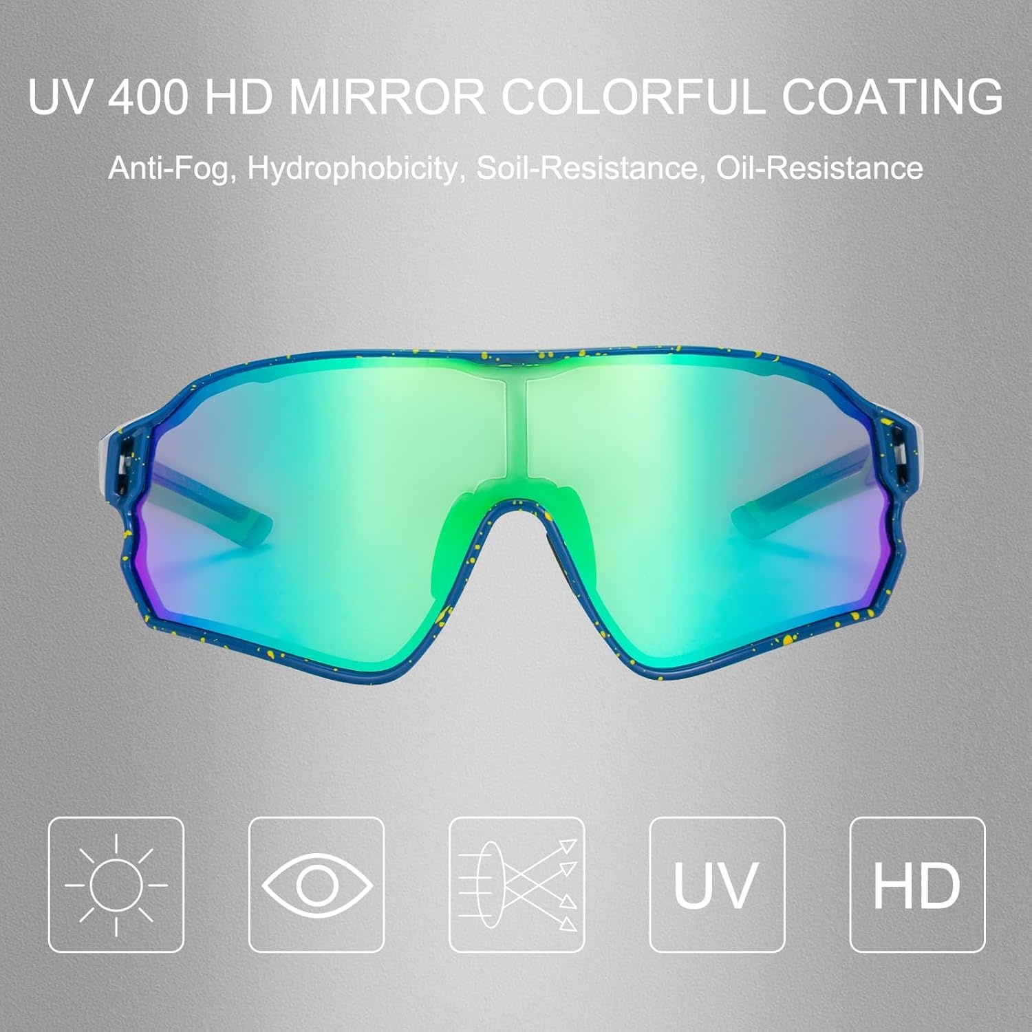 image:imageROCKBROS Polarized Sunglasses UV Protection for Women Men Cycling SunglassesSpotted Blue