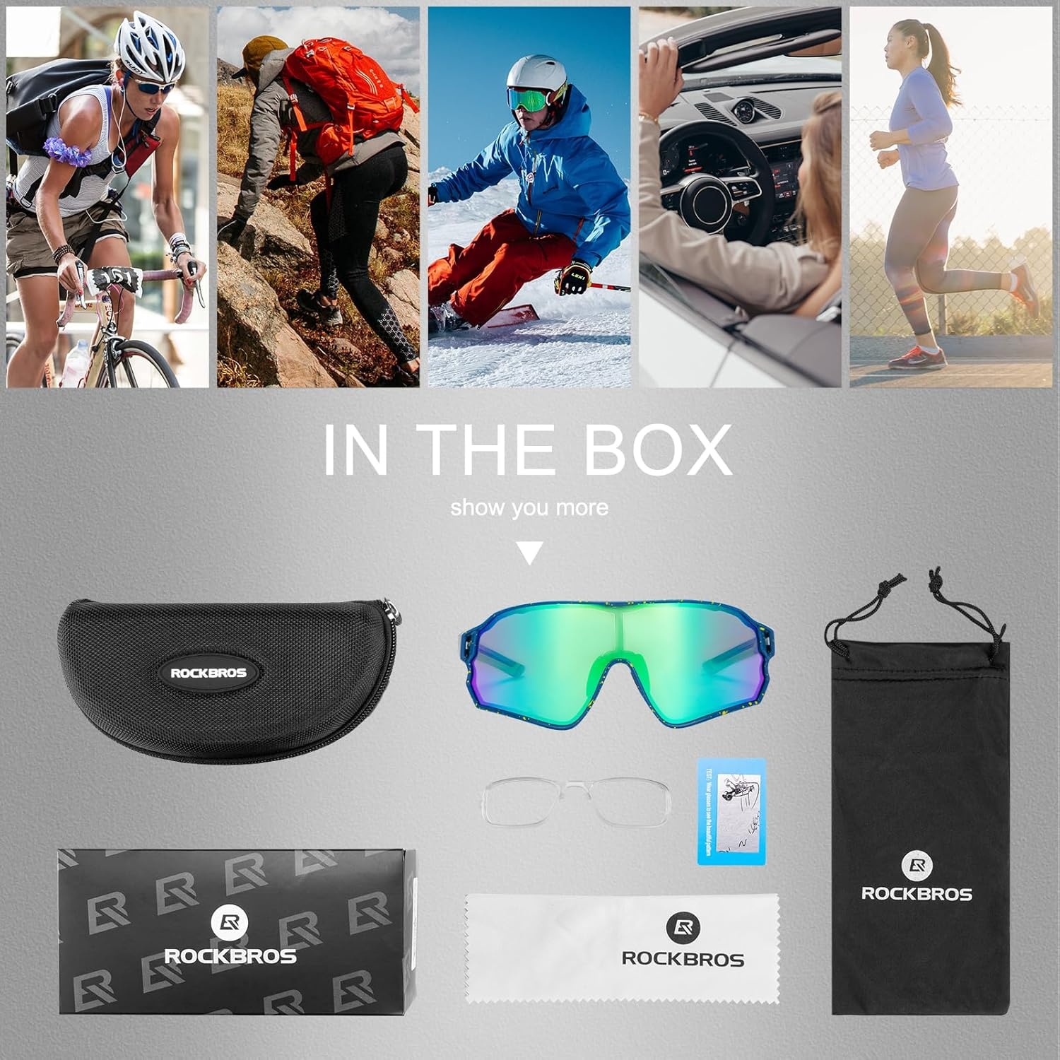 image:imageROCKBROS Polarized Sunglasses UV Protection for Women Men Cycling SunglassesSpotted Blue
