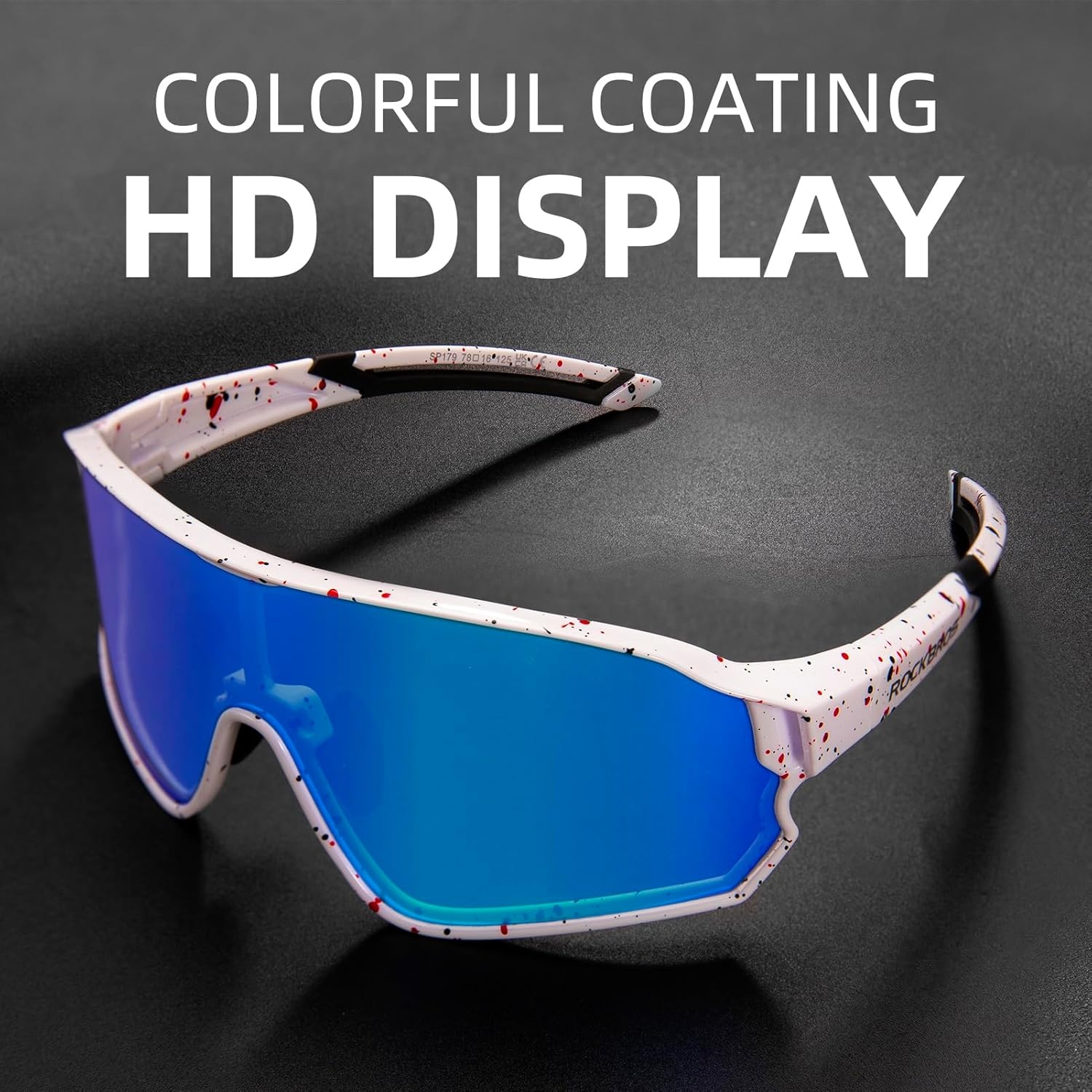 image:imageROCKBROS Polarized Sunglasses UV Protection for Women Men Cycling SunglassesSpotted White