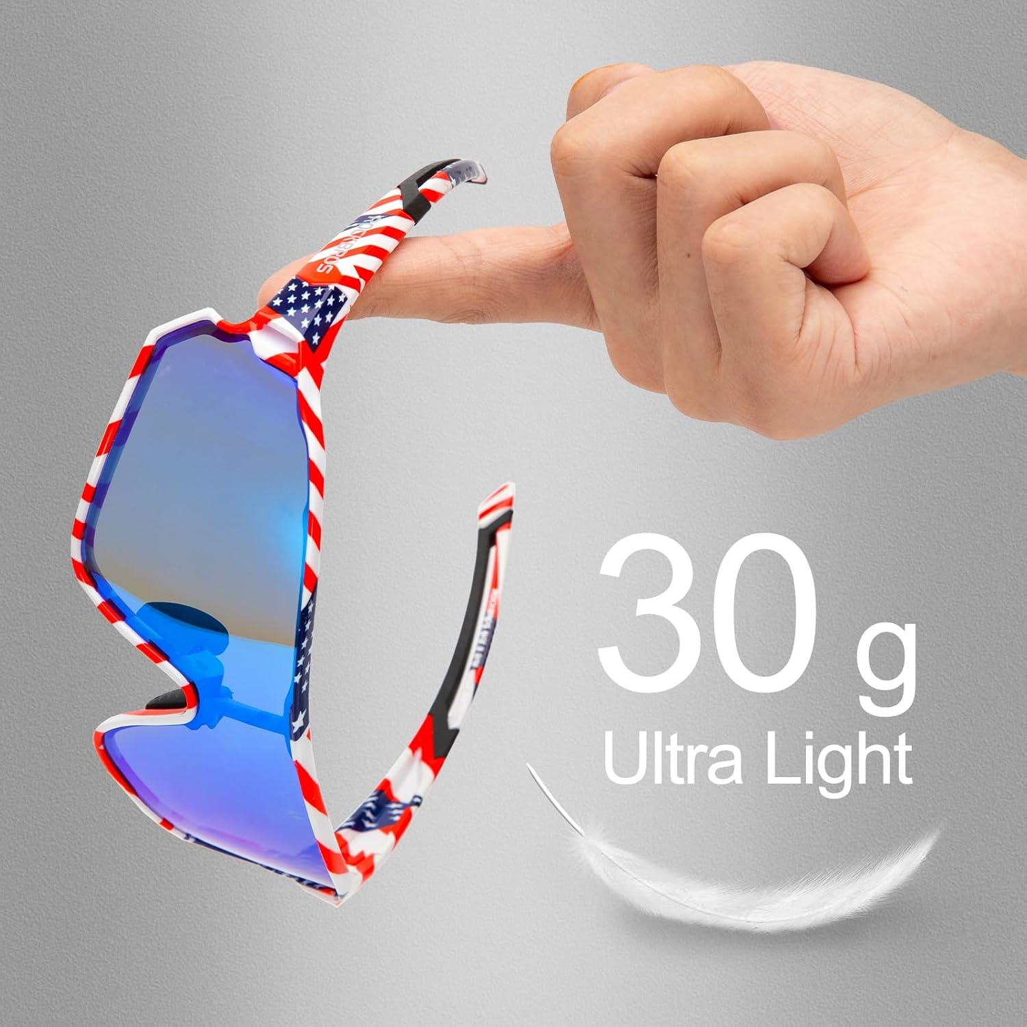 image:imageROCKBROS Polarized Sunglasses UV Protection for Women Men Cycling SunglassesUs Flagblue